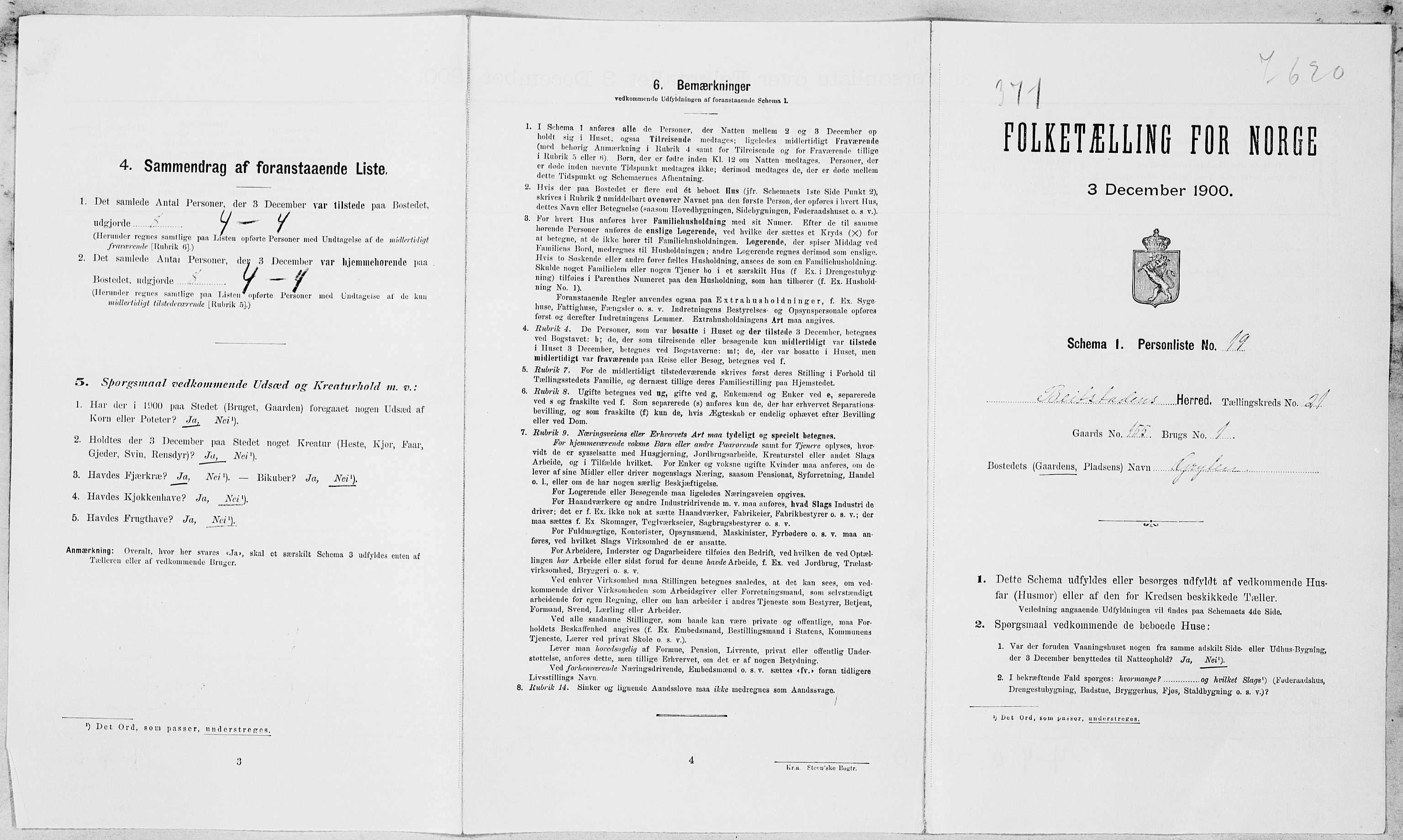 SAT, Folketelling 1900 for 1727 Beitstad herred, 1900, s. 118
