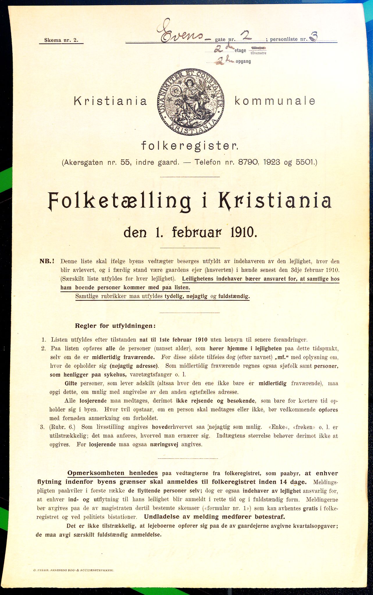 OBA, Kommunal folketelling 1.2.1910 for Kristiania, 1910, s. 21511