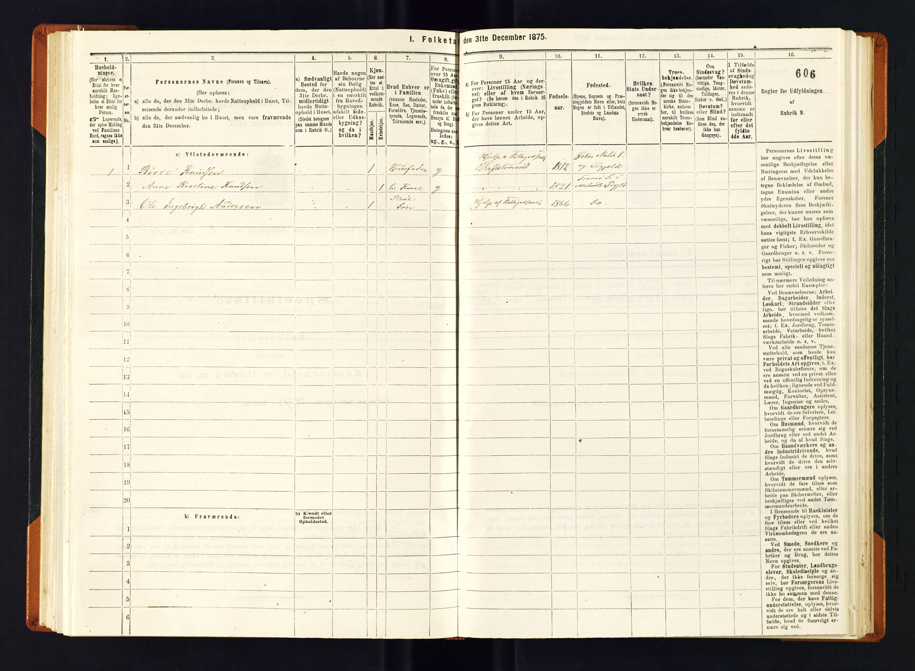 SAK, Folketelling 1875 for 0918P Austre Moland prestegjeld, 1875, s. 2444