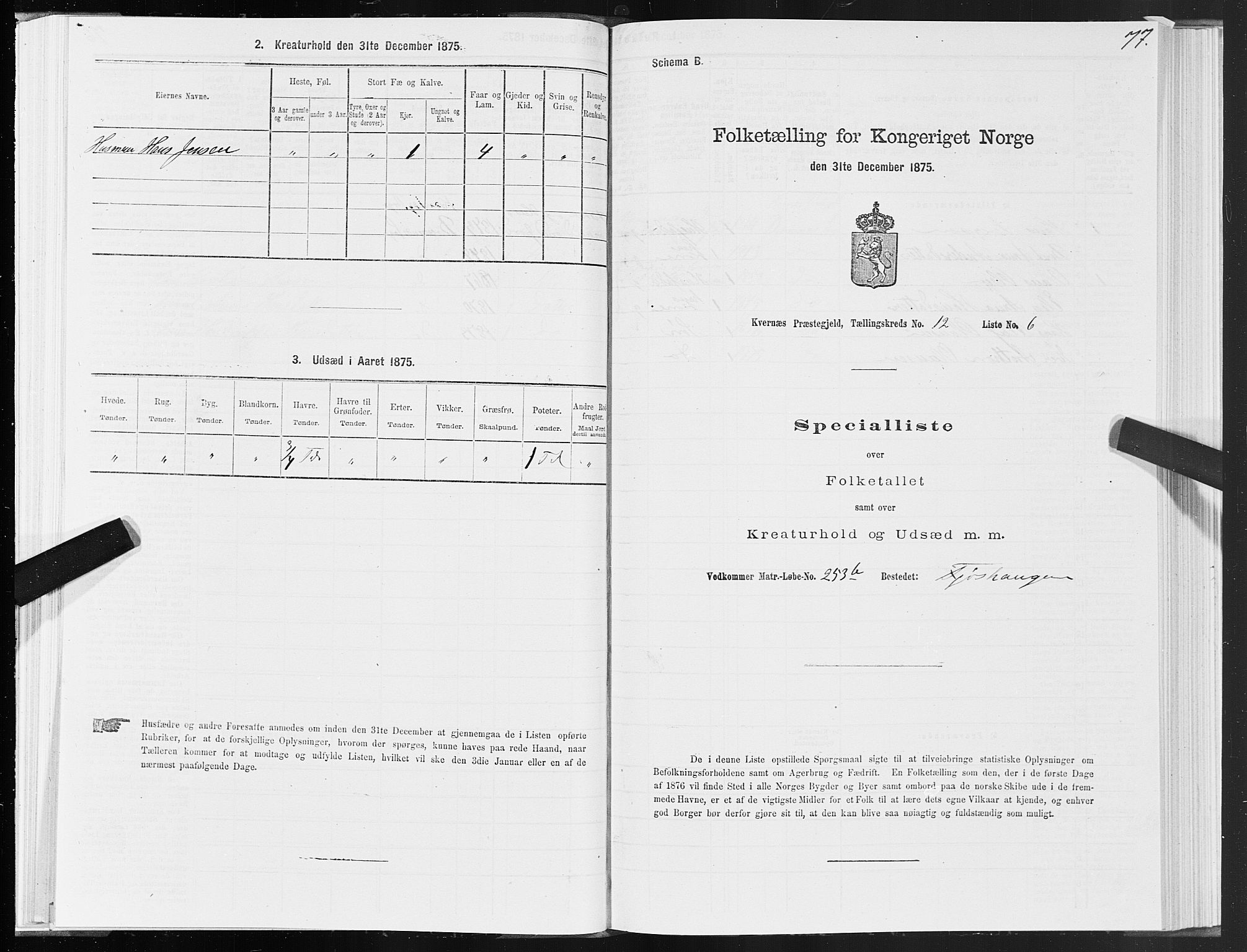 SAT, Folketelling 1875 for 1553P Kvernes prestegjeld, 1875, s. 6077