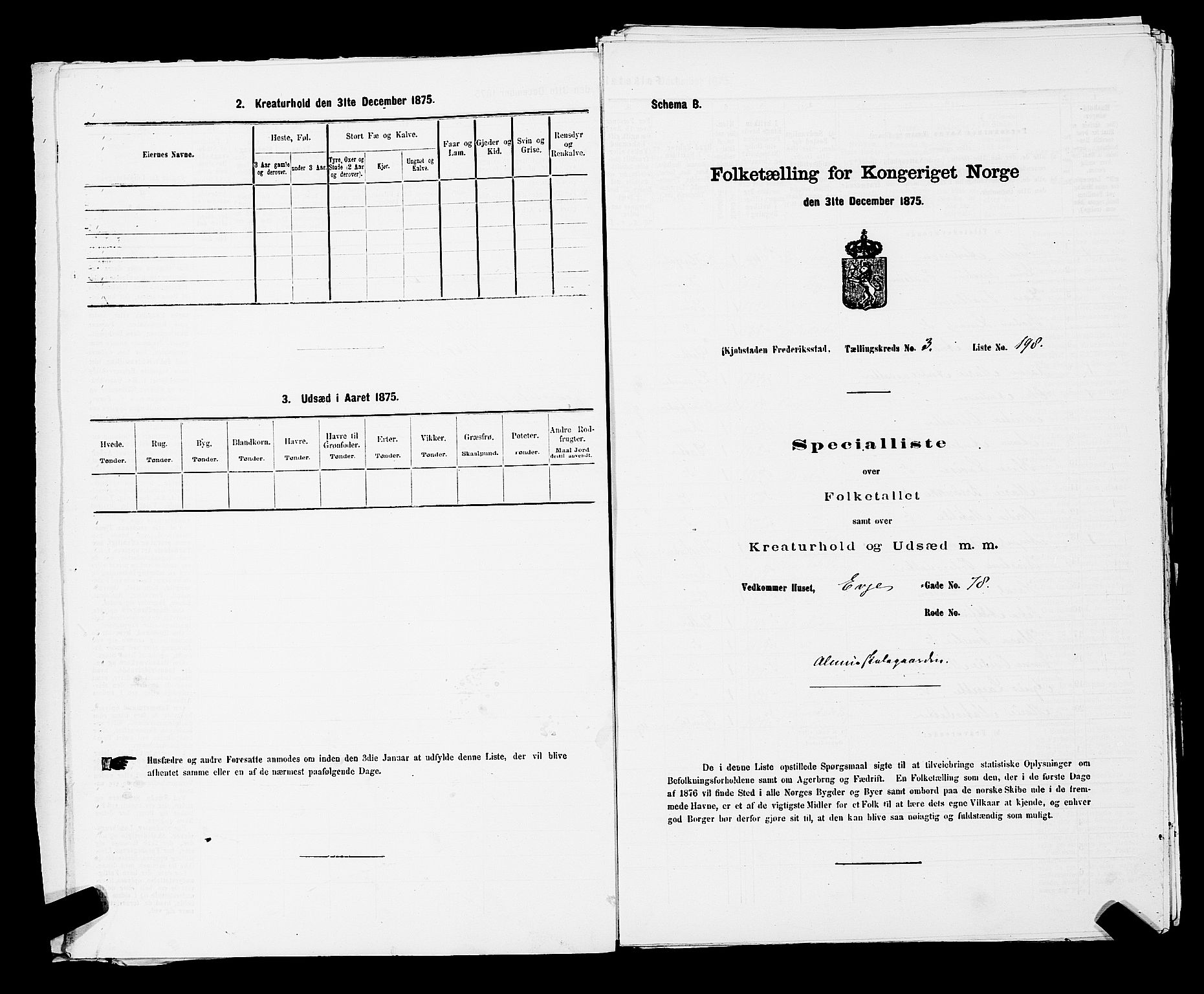 RA, Folketelling 1875 for 0103B Fredrikstad prestegjeld, Fredrikstad kjøpstad, 1875, s. 338