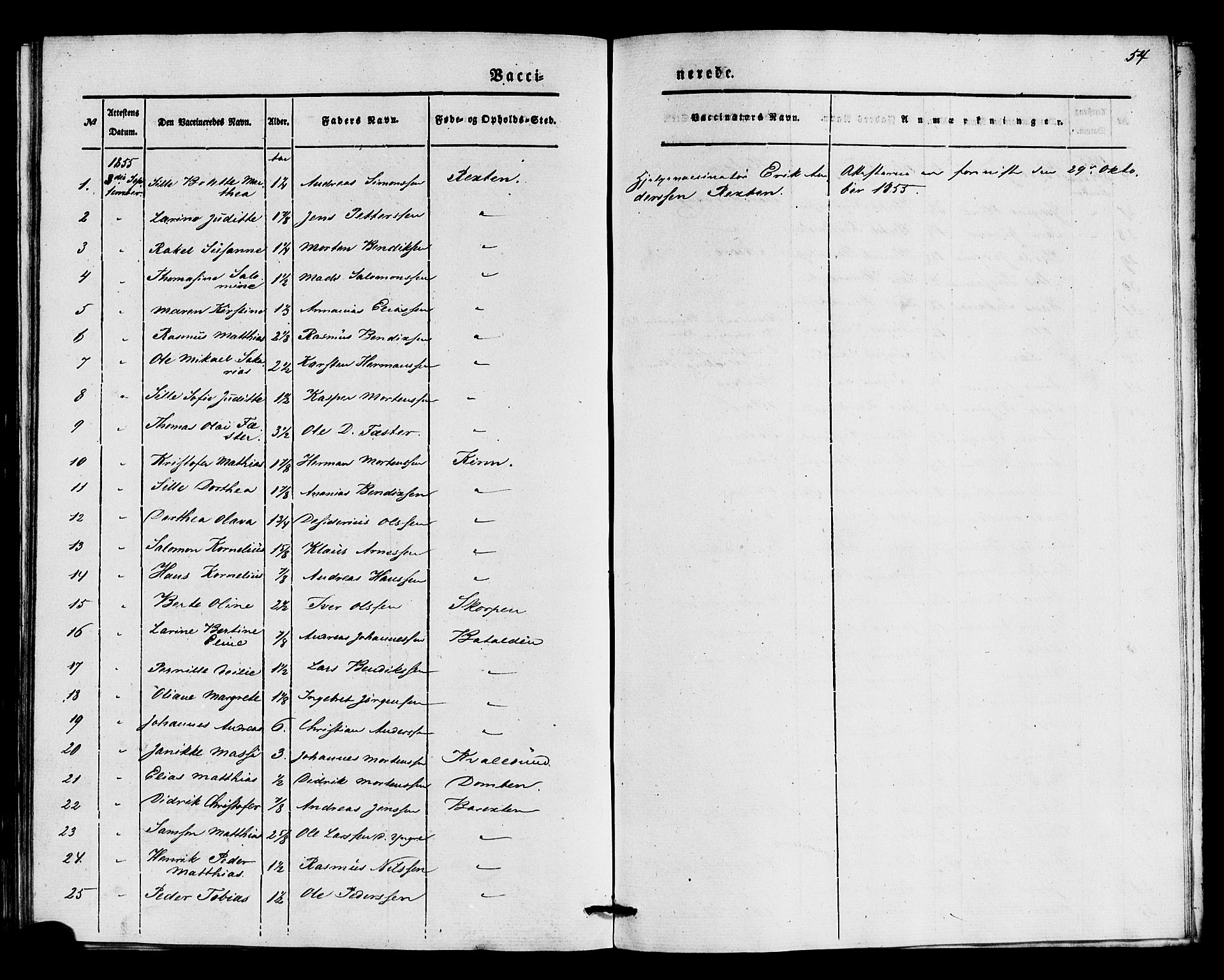Kinn sokneprestembete, AV/SAB-A-80801/H/Haa/Haaa/L0016: Ministerialbok nr. A 16, 1841-1858, s. 54