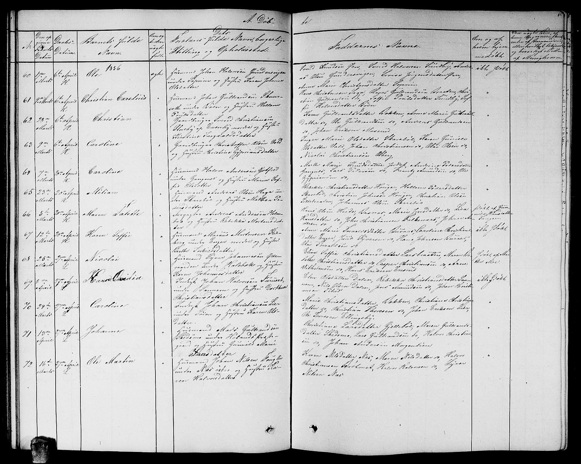 Høland prestekontor Kirkebøker, AV/SAO-A-10346a/G/Ga/L0004: Klokkerbok nr. I 4, 1854-1862, s. 45