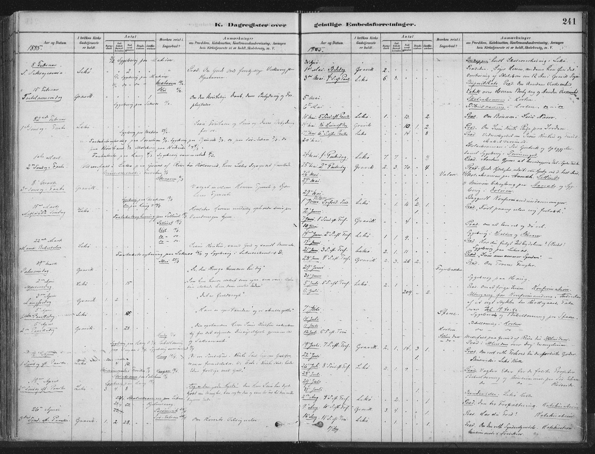 Ministerialprotokoller, klokkerbøker og fødselsregistre - Nord-Trøndelag, AV/SAT-A-1458/788/L0697: Ministerialbok nr. 788A04, 1878-1902, s. 241