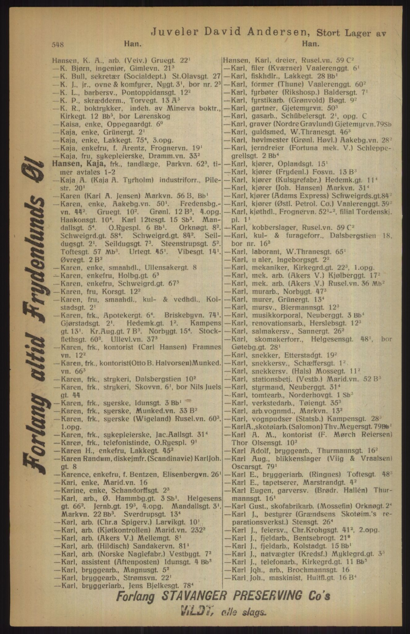 Kristiania/Oslo adressebok, PUBL/-, 1915, s. 548