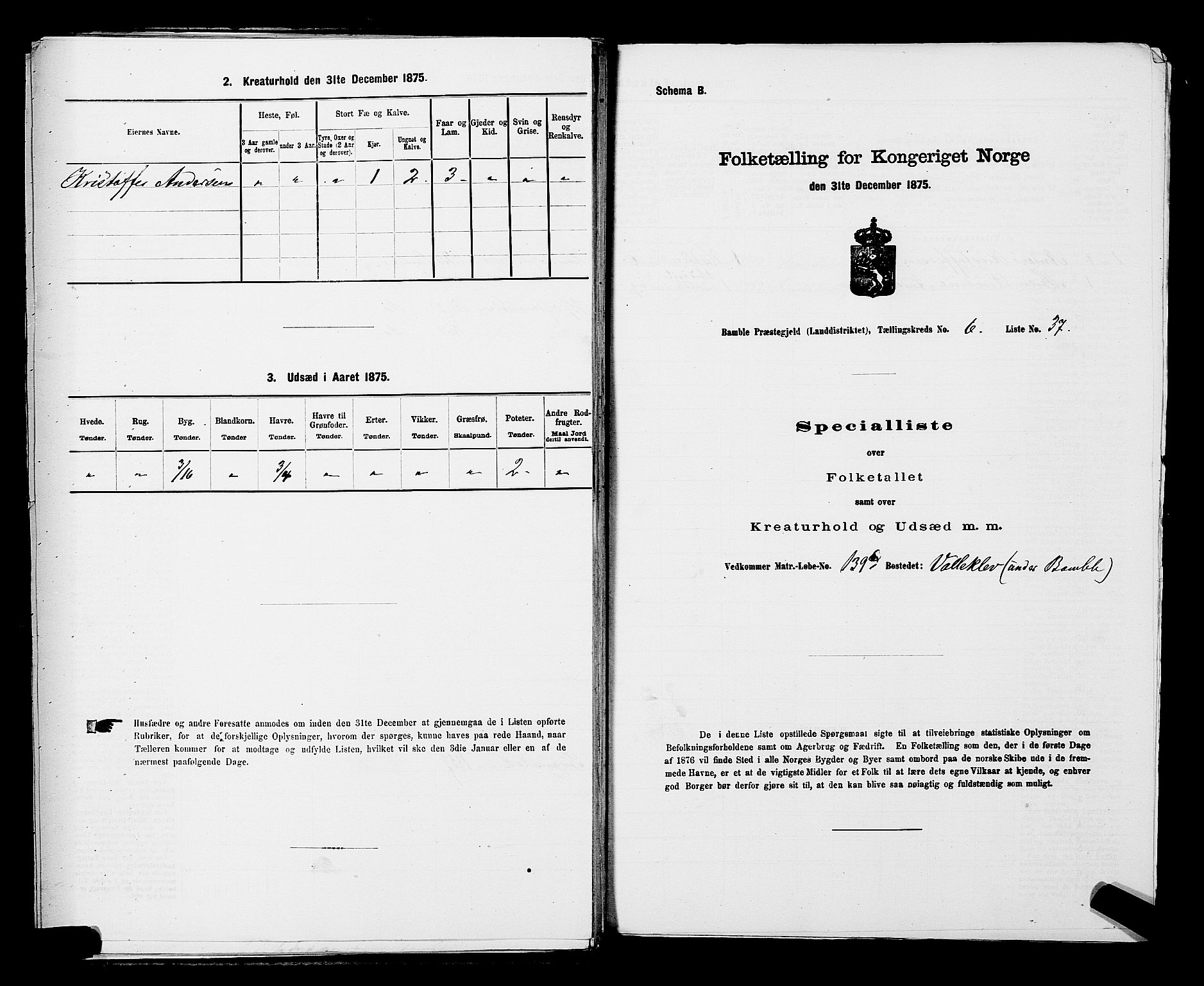 SAKO, Folketelling 1875 for 0814L Bamble prestegjeld, Bamble sokn, 1875, s. 934