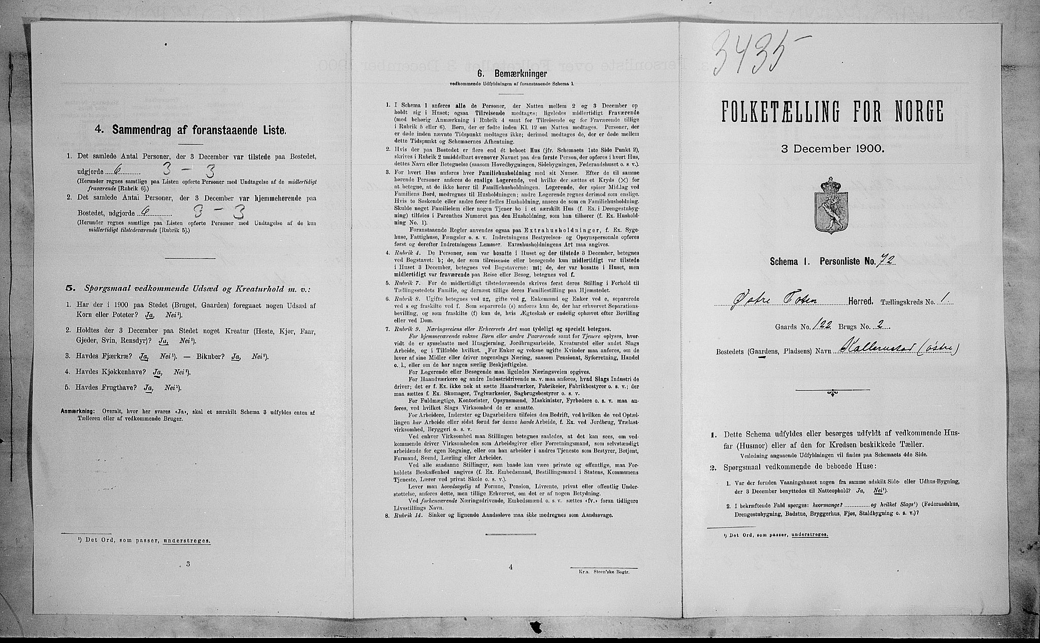 SAH, Folketelling 1900 for 0528 Østre Toten herred, 1900, s. 339