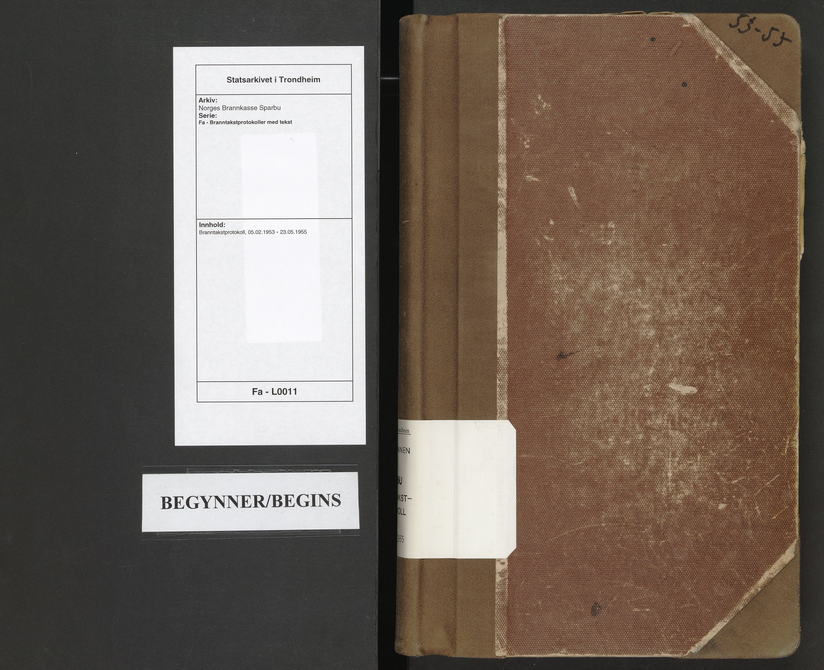 Norges Brannkasse Sparbu, AV/SAT-A-5550/Fa/L0011: Branntakstprotokoll, 1953-1955