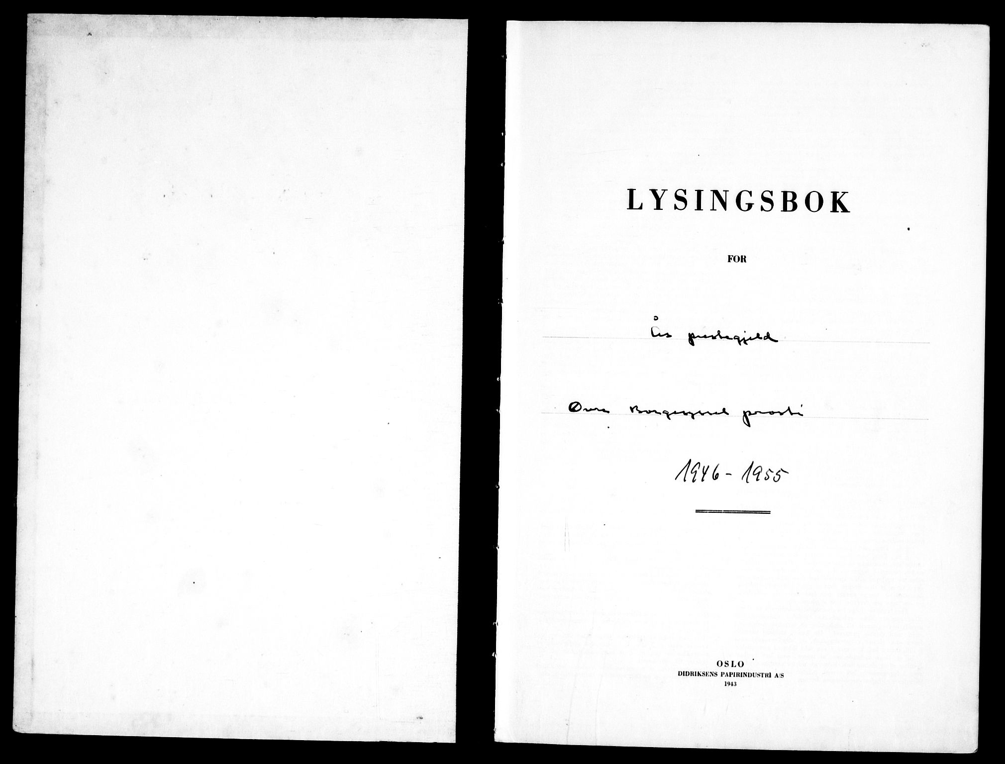 Ås prestekontor Kirkebøker, AV/SAO-A-10894/H/Ha/L0002: Lysningsprotokoll nr. 2, 1946-1955