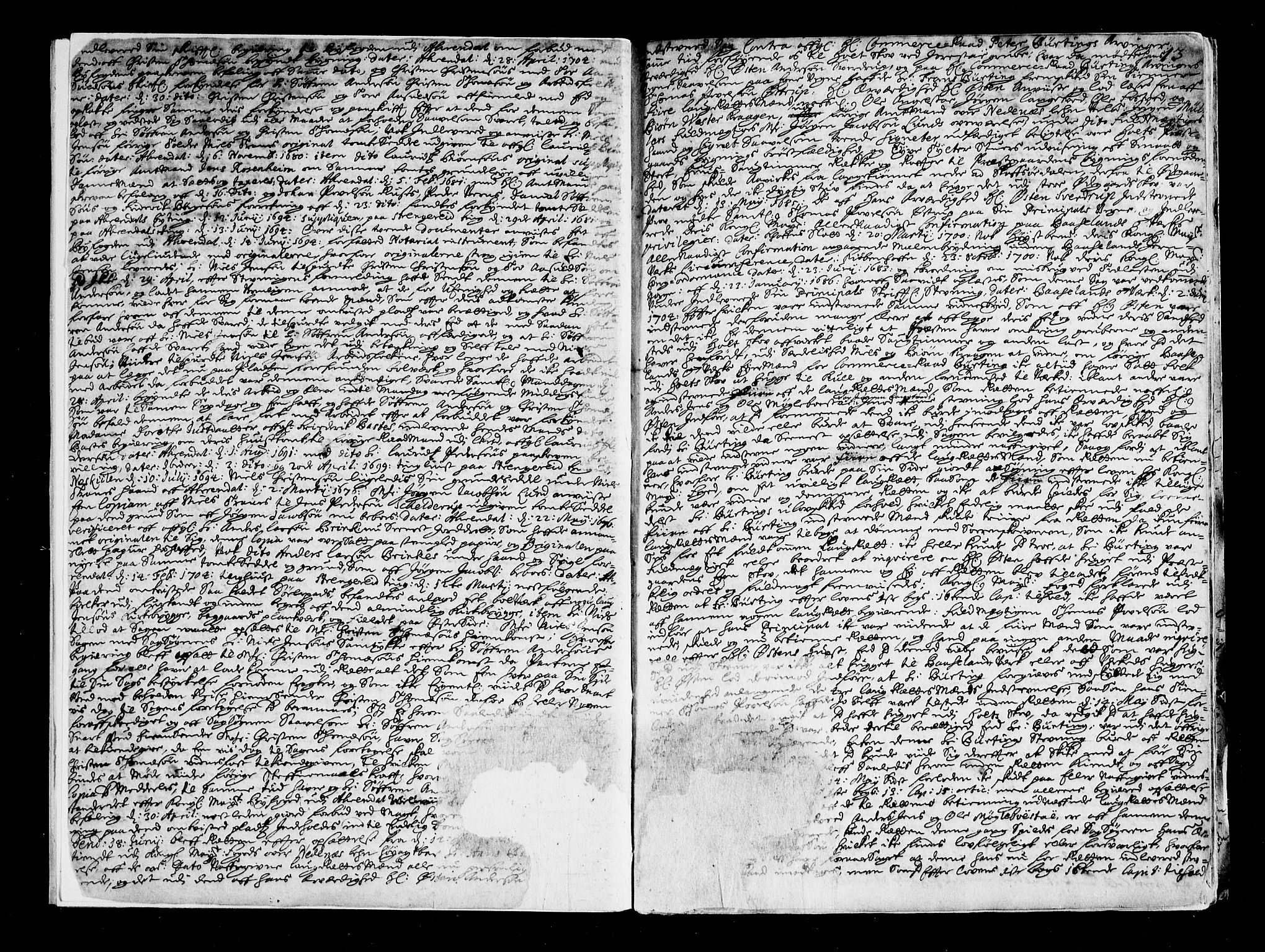 Nedenes sorenskriveri før 1824, SAK/1221-0007/F/Fa/L0012: Tingbok med register nr 7b, 1704-1706, s. 12b-13a