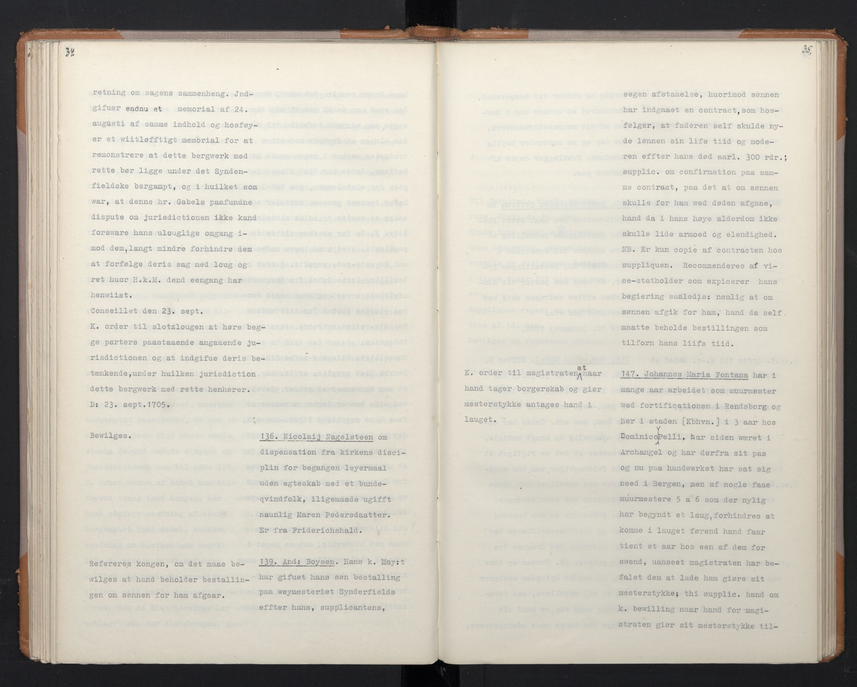 Avskriftsamlingen, RA/EA-4022/F/Fa/L0073: Supplikker, 1705, s. 107