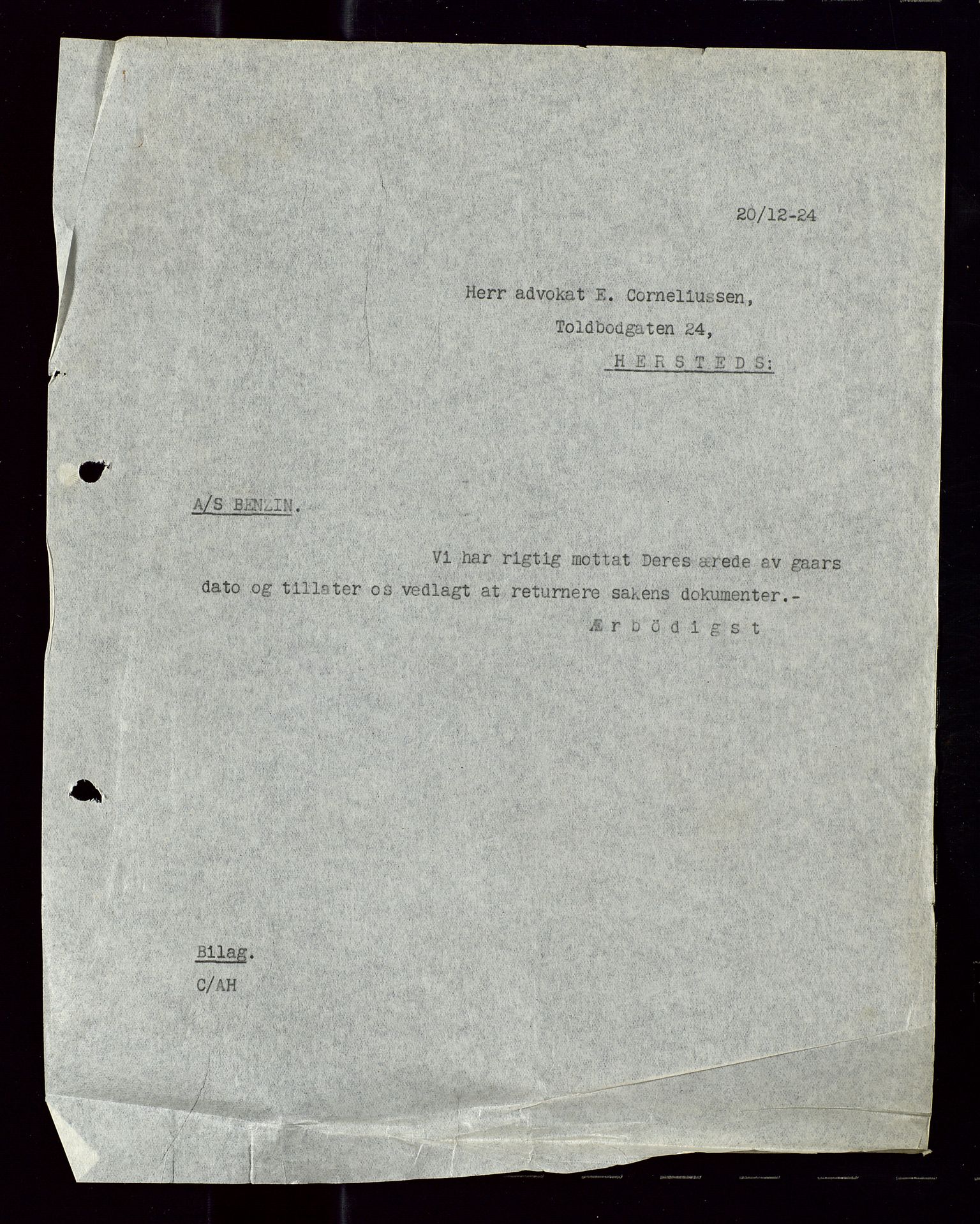 Pa 1521 - A/S Norske Shell, SAST/A-101915/E/Ea/Eaa/L0012: Sjefskorrespondanse, 1924, s. 14