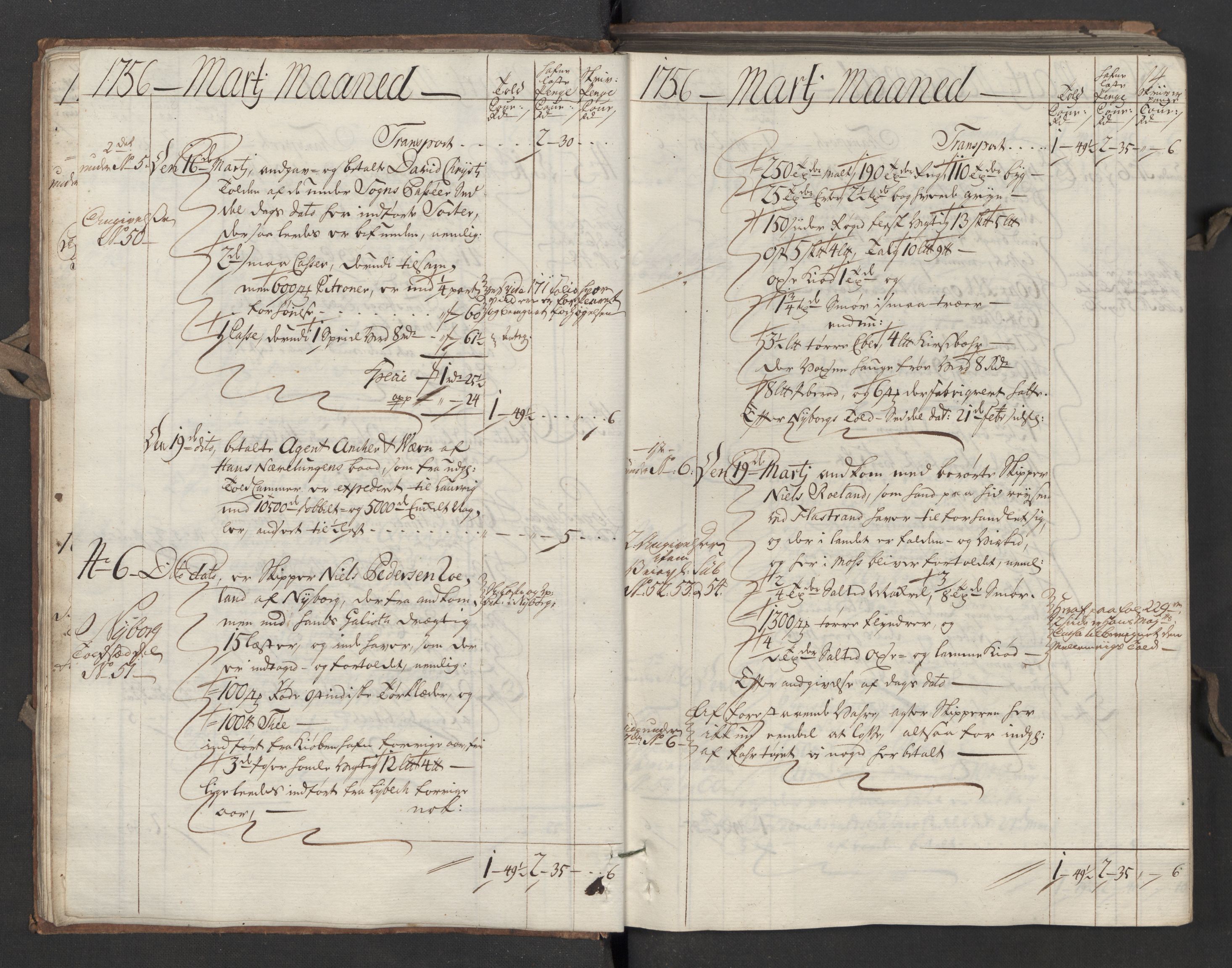 Generaltollkammeret, tollregnskaper, AV/RA-EA-5490/R05/L0026/0001: Tollregnskaper Moss, Son, Krokstad / Inngående hovedtollbok, 1756, s. 14