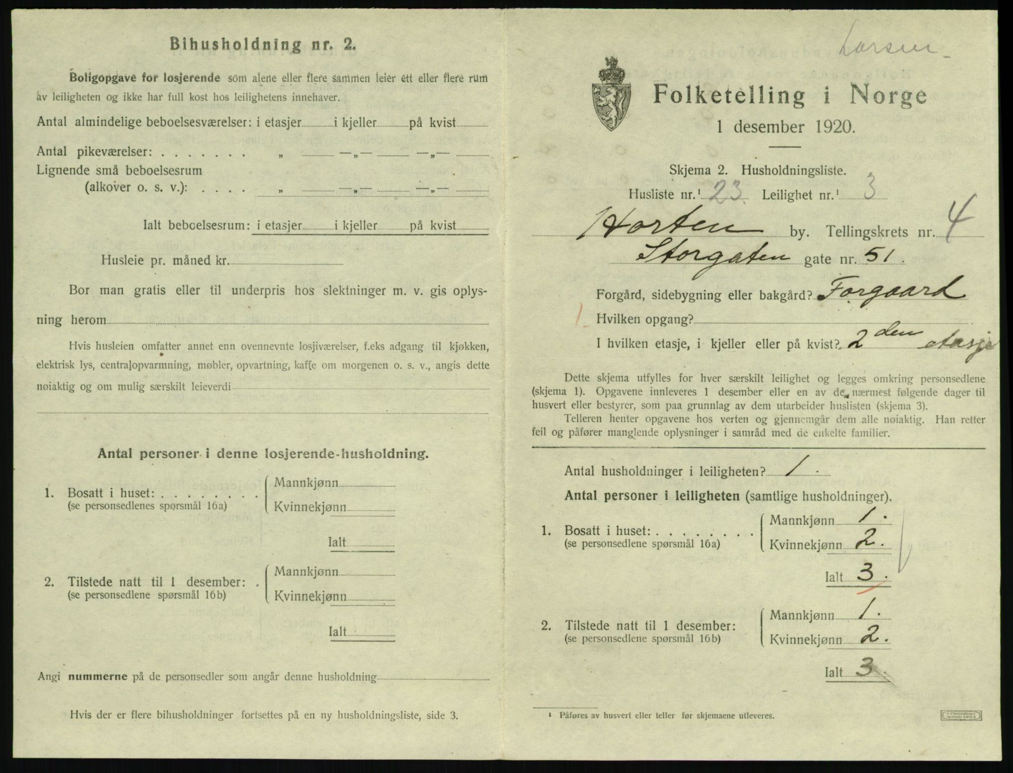 SAKO, Folketelling 1920 for 0703 Horten kjøpstad, 1920, s. 4913