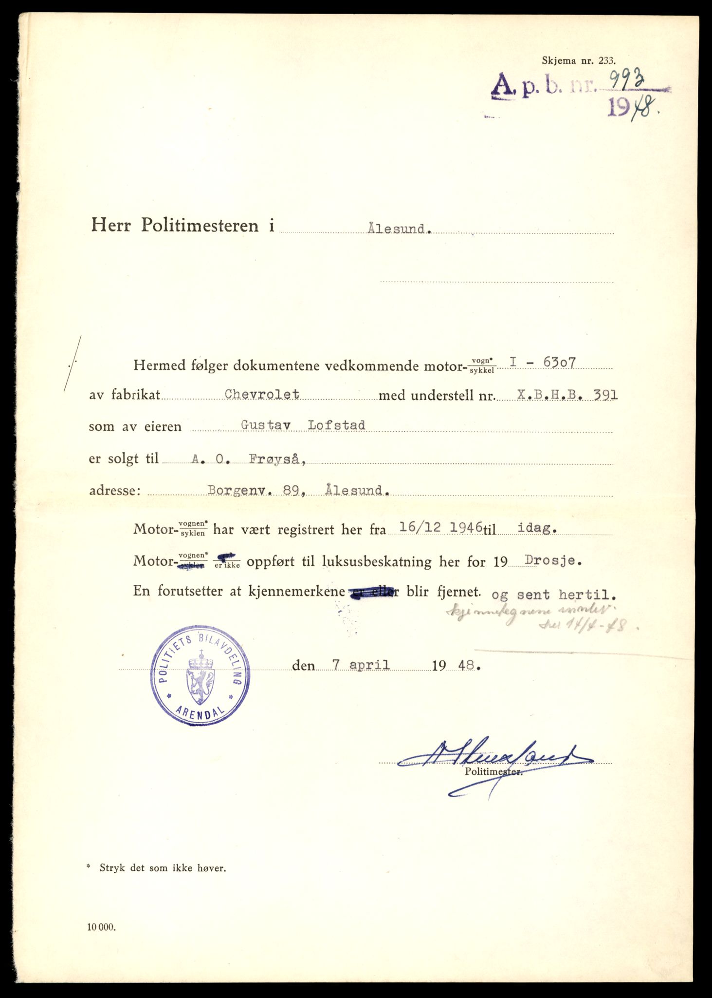Møre og Romsdal vegkontor - Ålesund trafikkstasjon, AV/SAT-A-4099/F/Fe/L0022: Registreringskort for kjøretøy T 10584 - T 10694, 1927-1998, s. 1231
