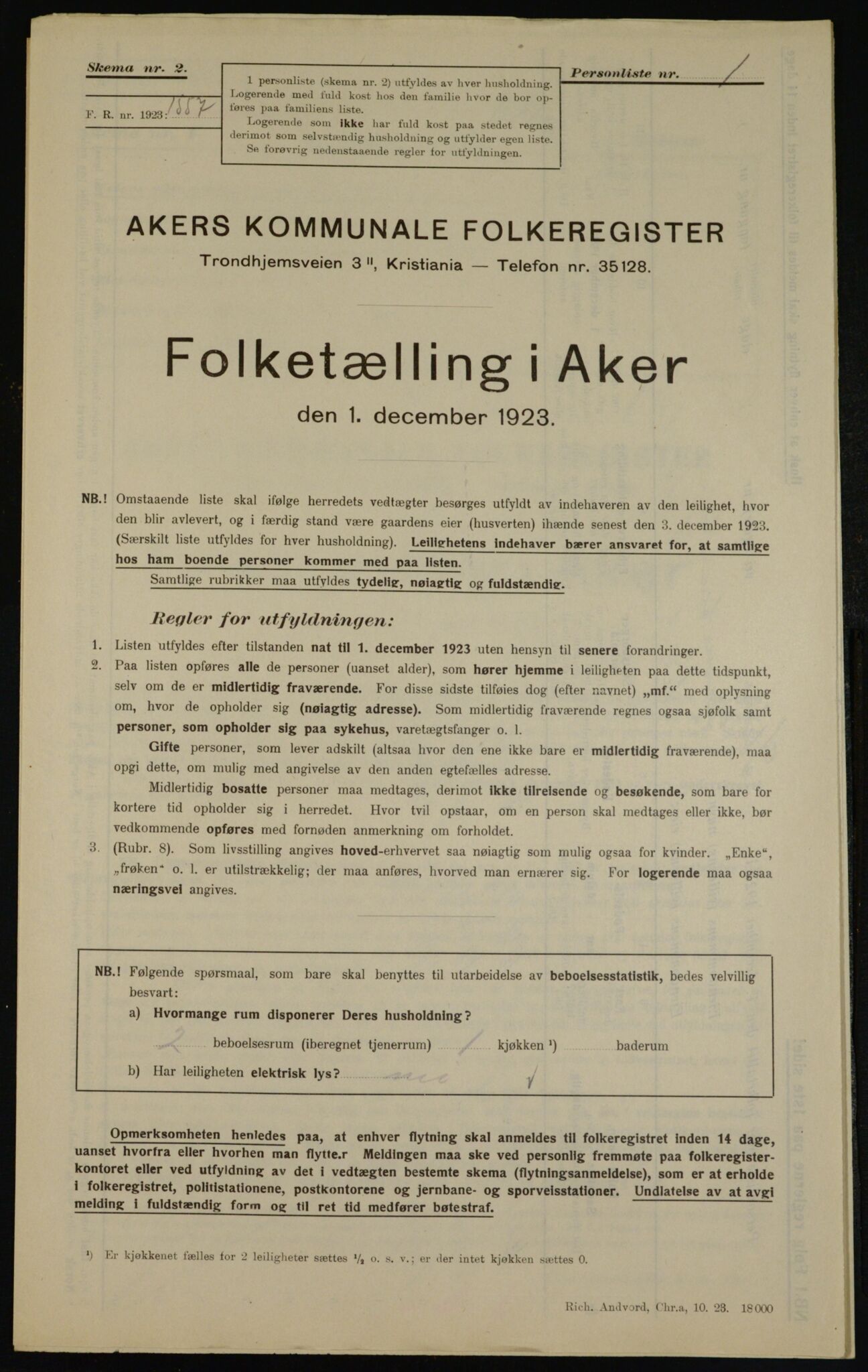 , Kommunal folketelling 1.12.1923 for Aker, 1923, s. 45468
