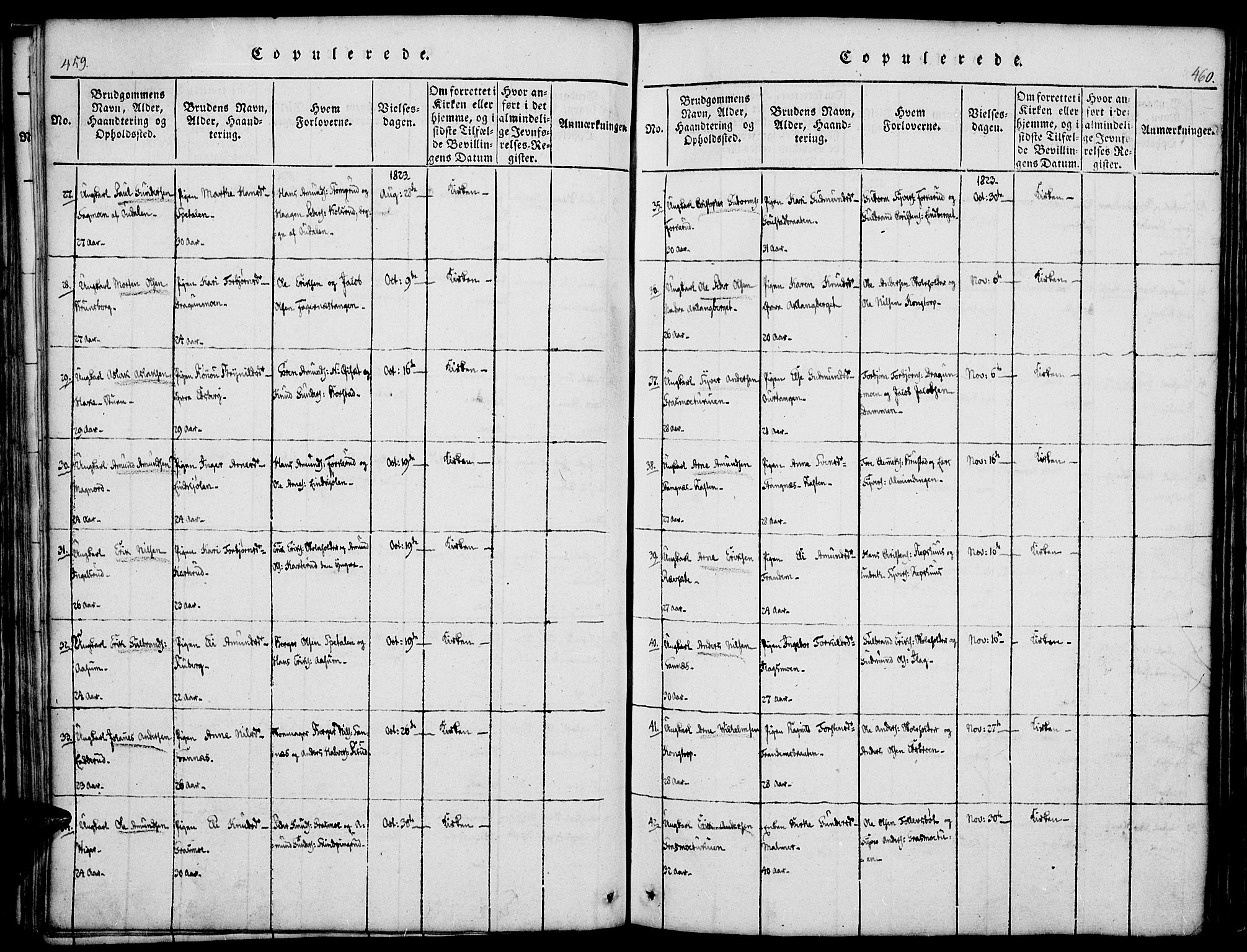 Vinger prestekontor, AV/SAH-PREST-024/H/Ha/Haa/L0006: Ministerialbok nr. 6, 1814-1825, s. 459-460