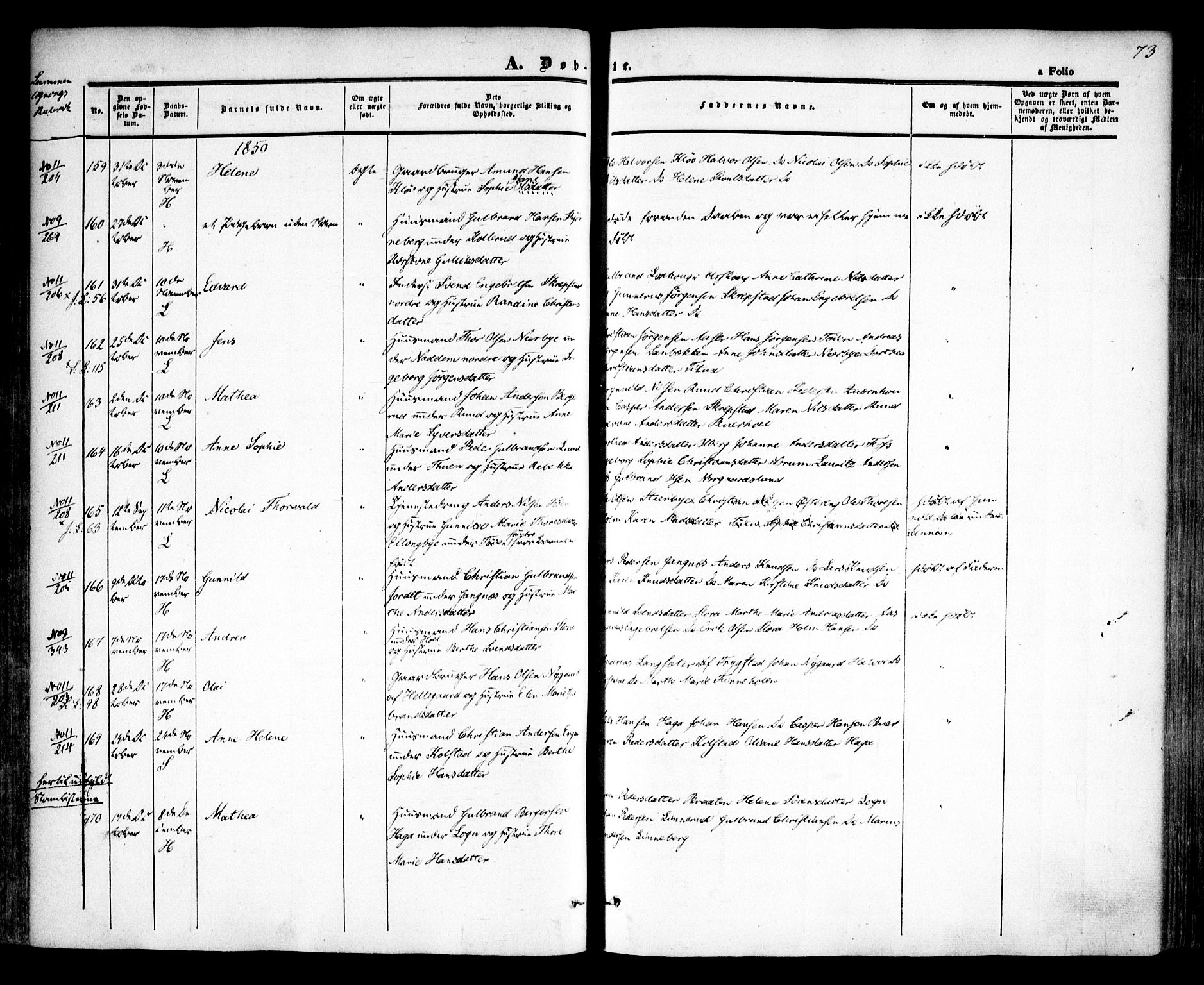Høland prestekontor Kirkebøker, AV/SAO-A-10346a/F/Fa/L0009: Ministerialbok nr. I 9, 1846-1853, s. 73