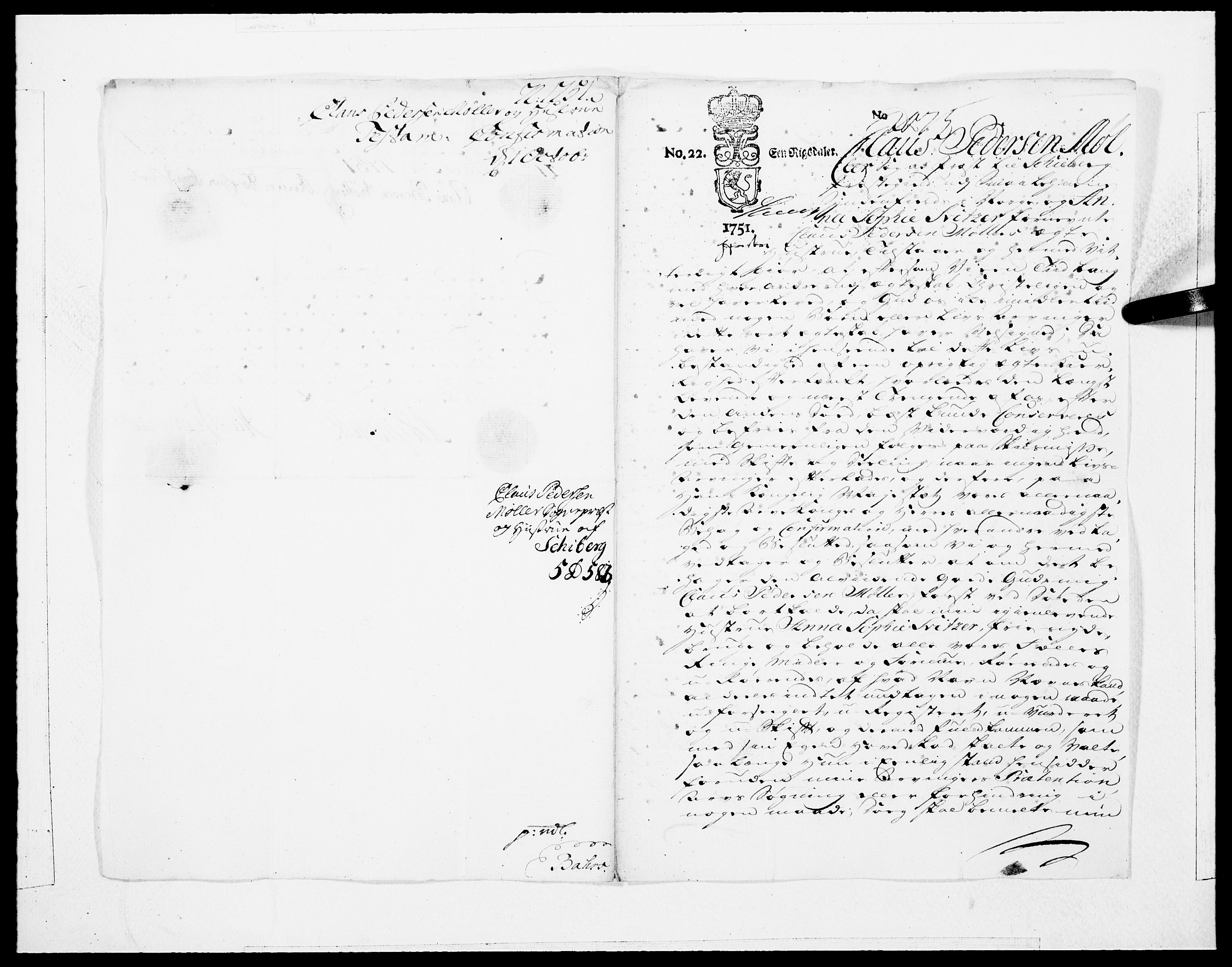 Danske Kanselli 1572-1799, RA/EA-3023/F/Fc/Fcc/Fcca/L0160: Norske innlegg 1572-1799, 1751, s. 2