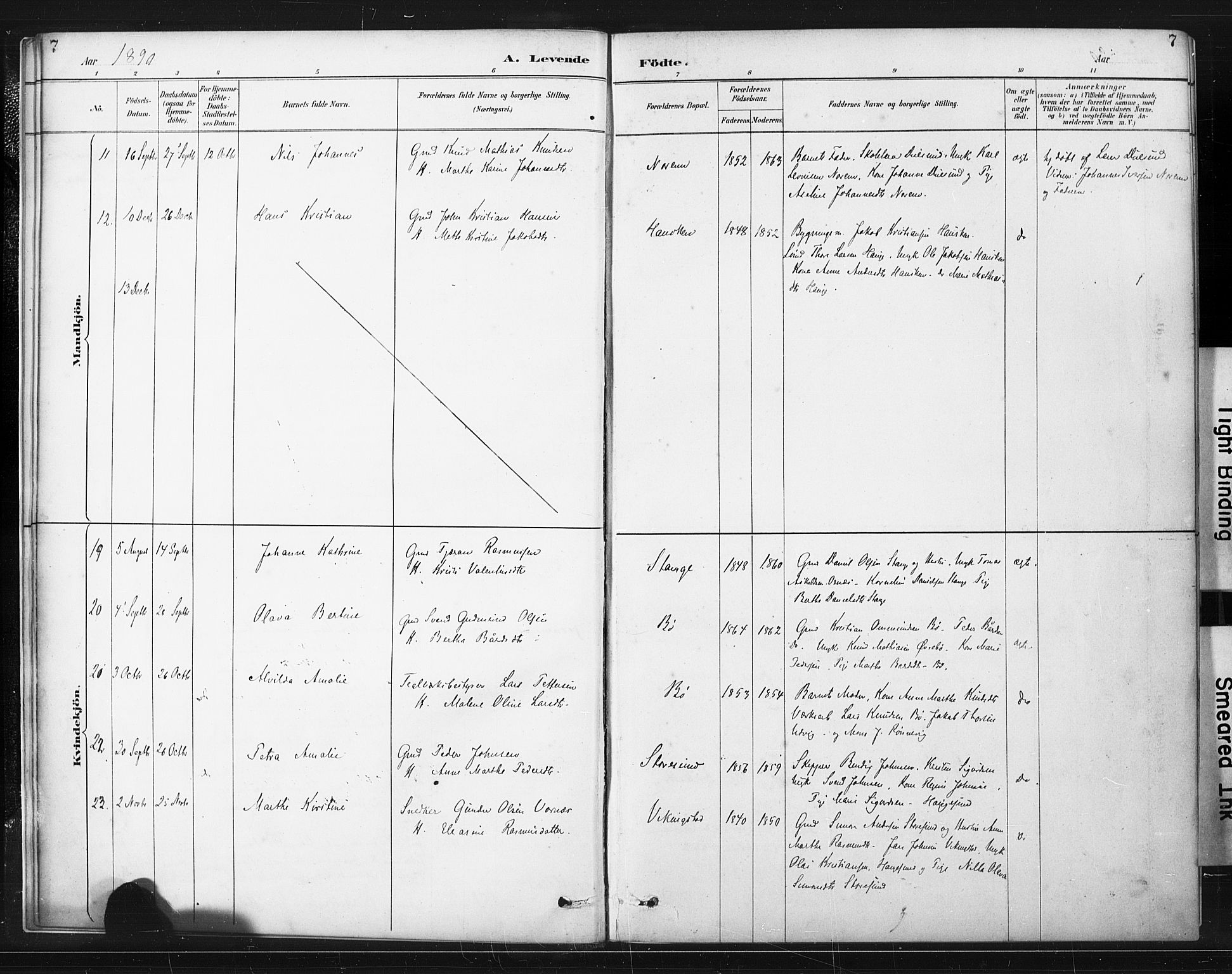 Torvastad sokneprestkontor, SAST/A -101857/H/Ha/Haa/L0015: Ministerialbok nr. A 14, 1888-1899, s. 7