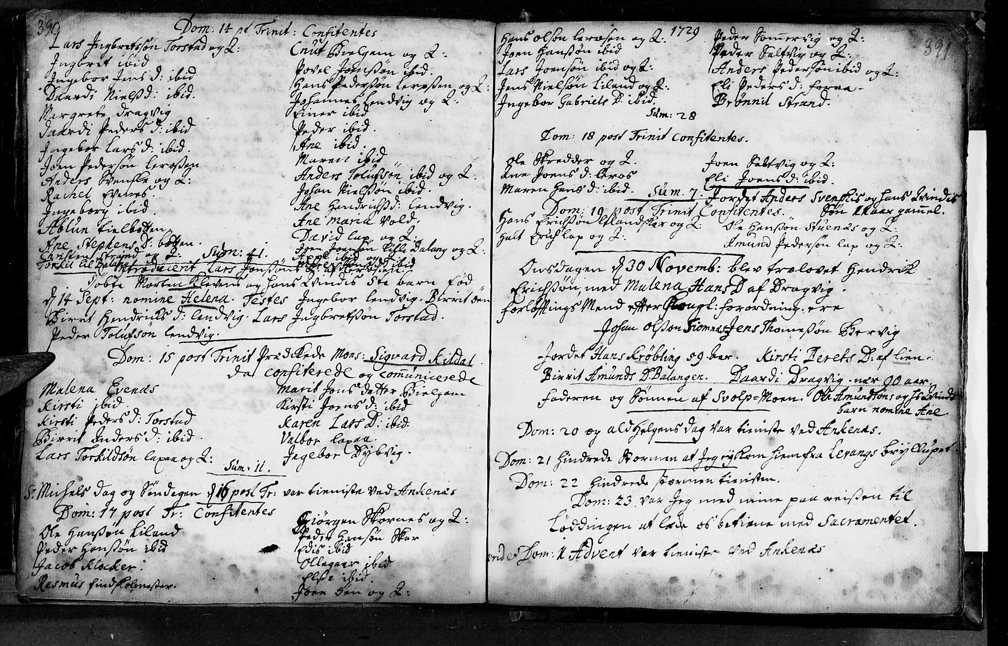 Ministerialprotokoller, klokkerbøker og fødselsregistre - Nordland, AV/SAT-A-1459/863/L0890: Ministerialbok nr. 863A02, 1714-1732, s. 390-391