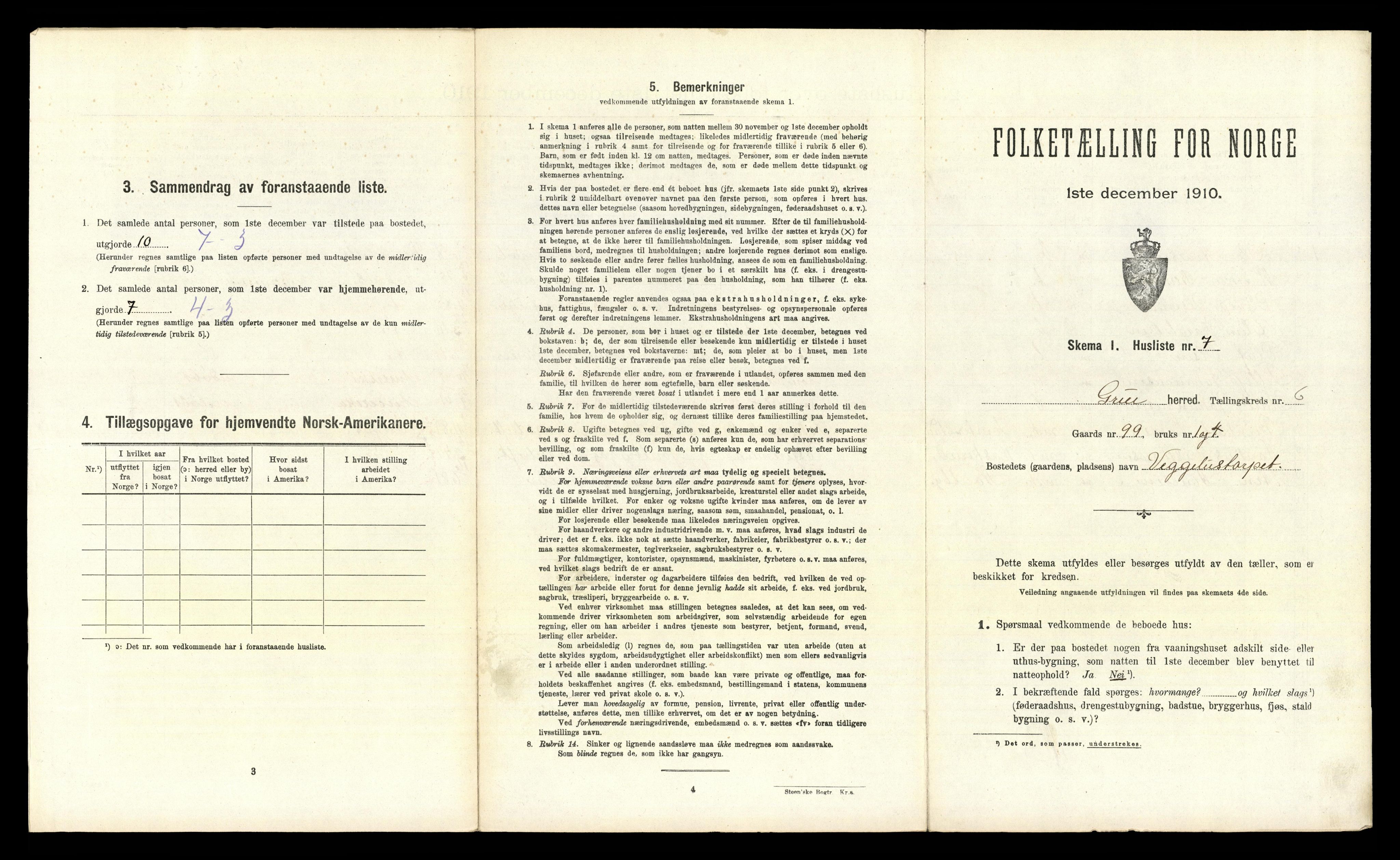 RA, Folketelling 1910 for 0423 Grue herred, 1910, s. 1081