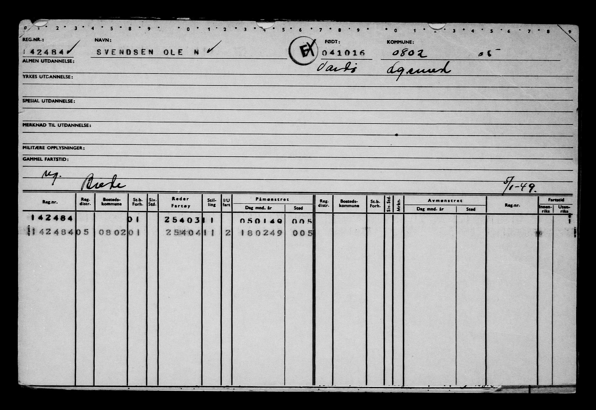 Direktoratet for sjømenn, RA/S-3545/G/Gb/L0143: Hovedkort, 1916, s. 59