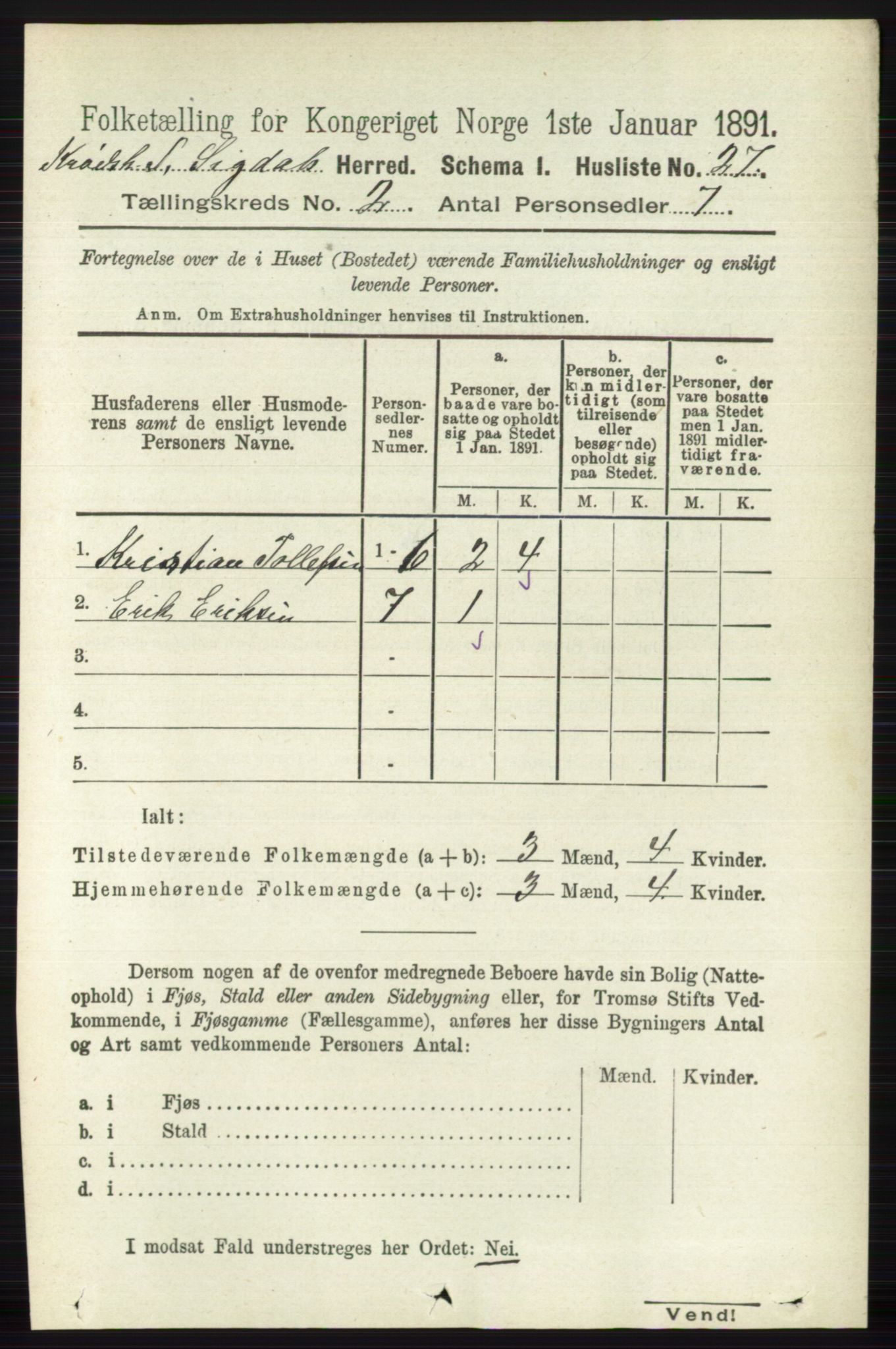 RA, Folketelling 1891 for 0621 Sigdal herred, 1891, s. 5310