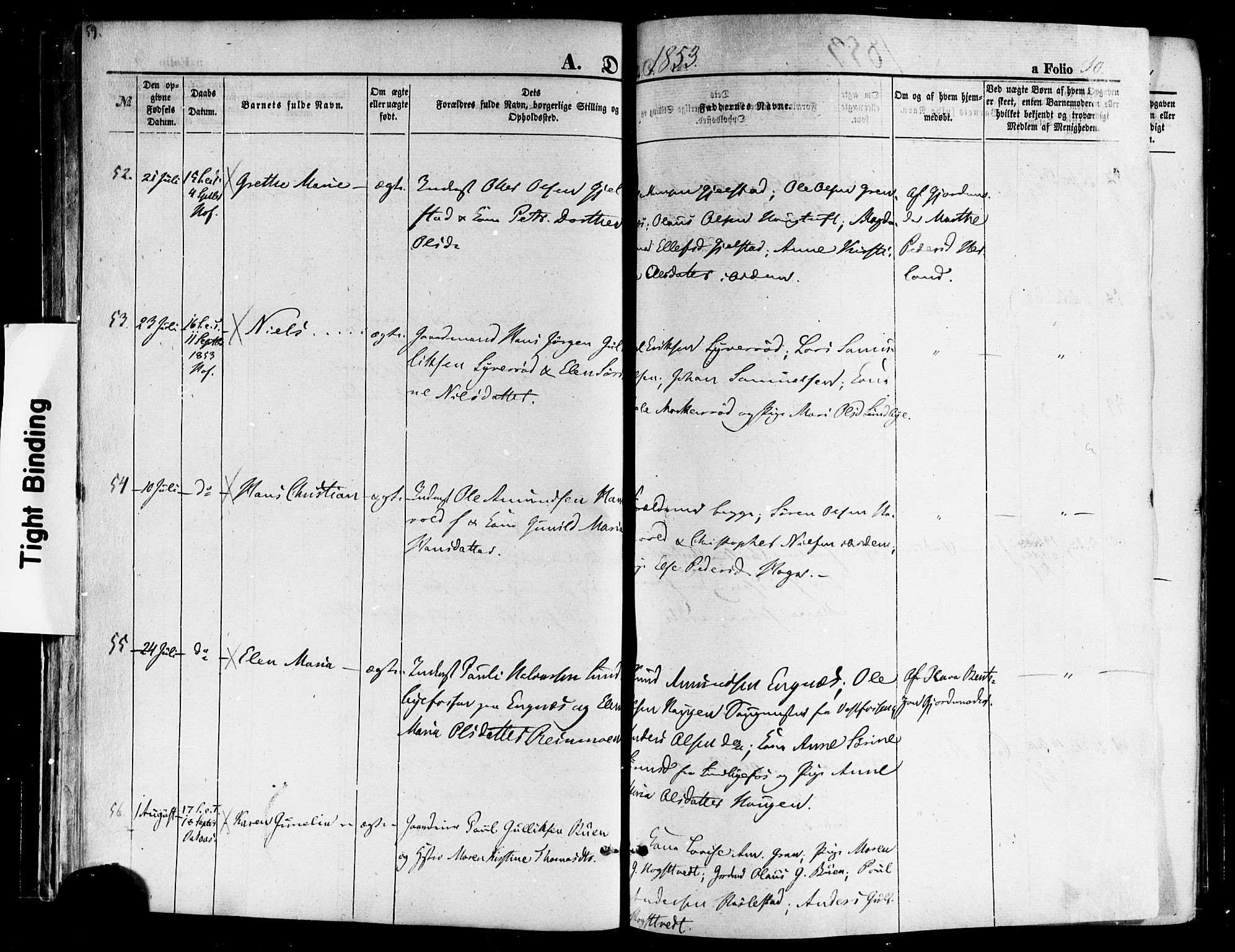 Hof kirkebøker, AV/SAKO-A-64/F/Fa/L0006: Ministerialbok nr. I 6, 1851-1877, s. 30