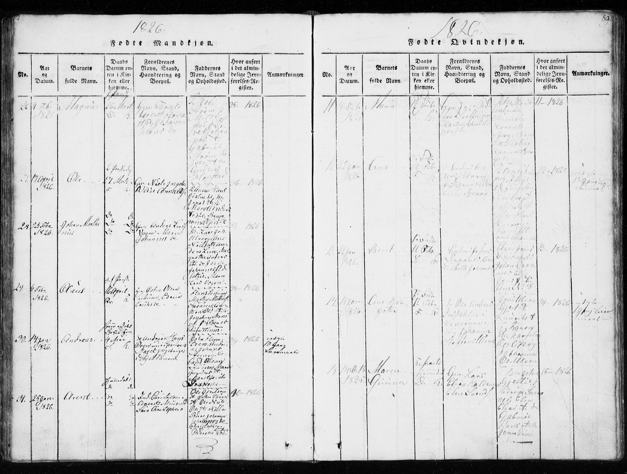 Ministerialprotokoller, klokkerbøker og fødselsregistre - Sør-Trøndelag, AV/SAT-A-1456/634/L0527: Ministerialbok nr. 634A03, 1818-1826, s. 89