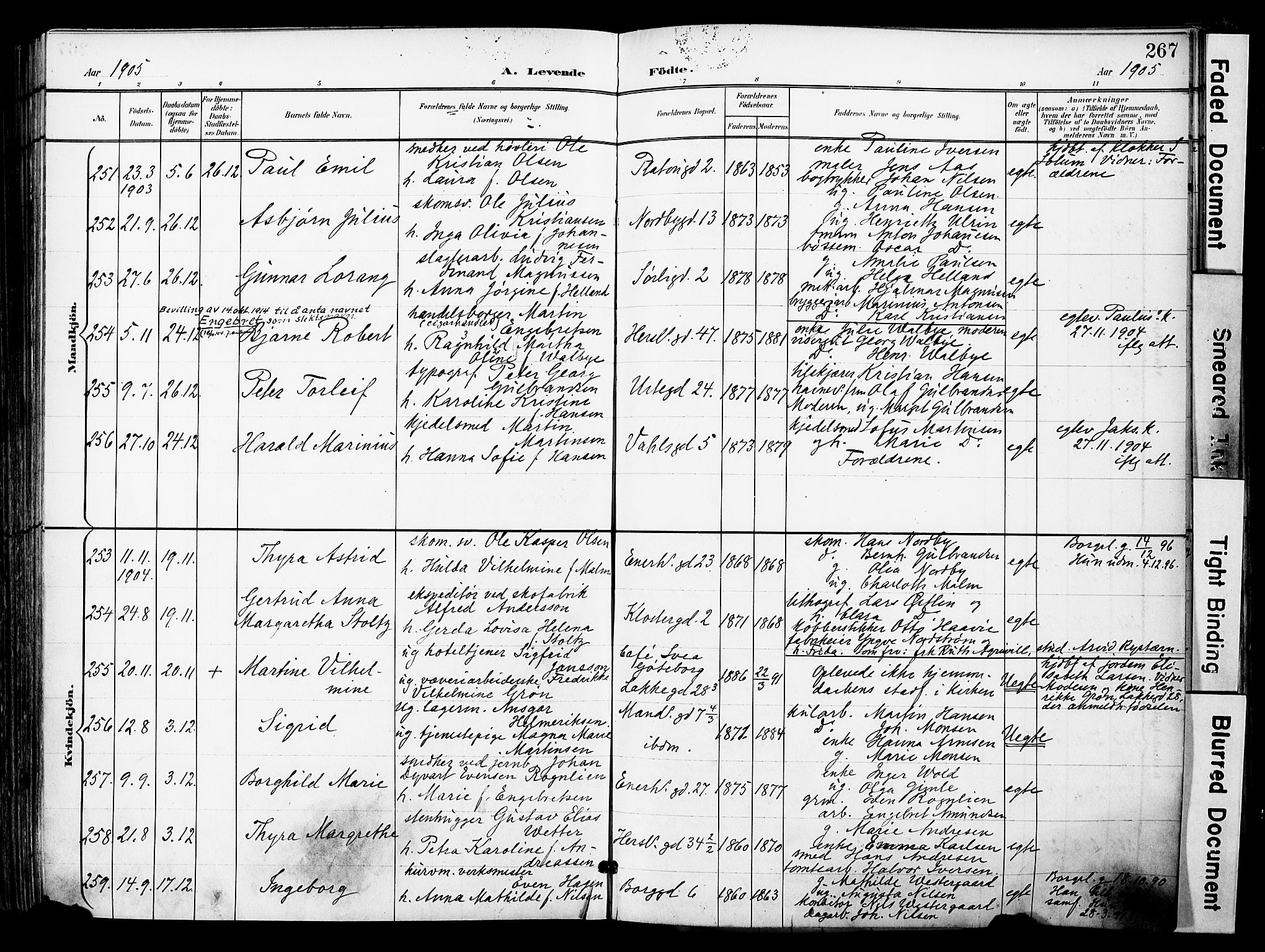 Grønland prestekontor Kirkebøker, AV/SAO-A-10848/F/Fa/L0014: Ministerialbok nr. 14, 1900-1911, s. 267