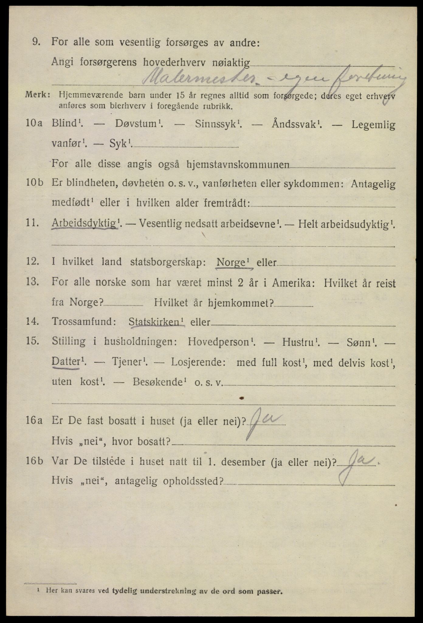 SAKO, Folketelling 1920 for 0725 Tjølling herred, 1920, s. 3286