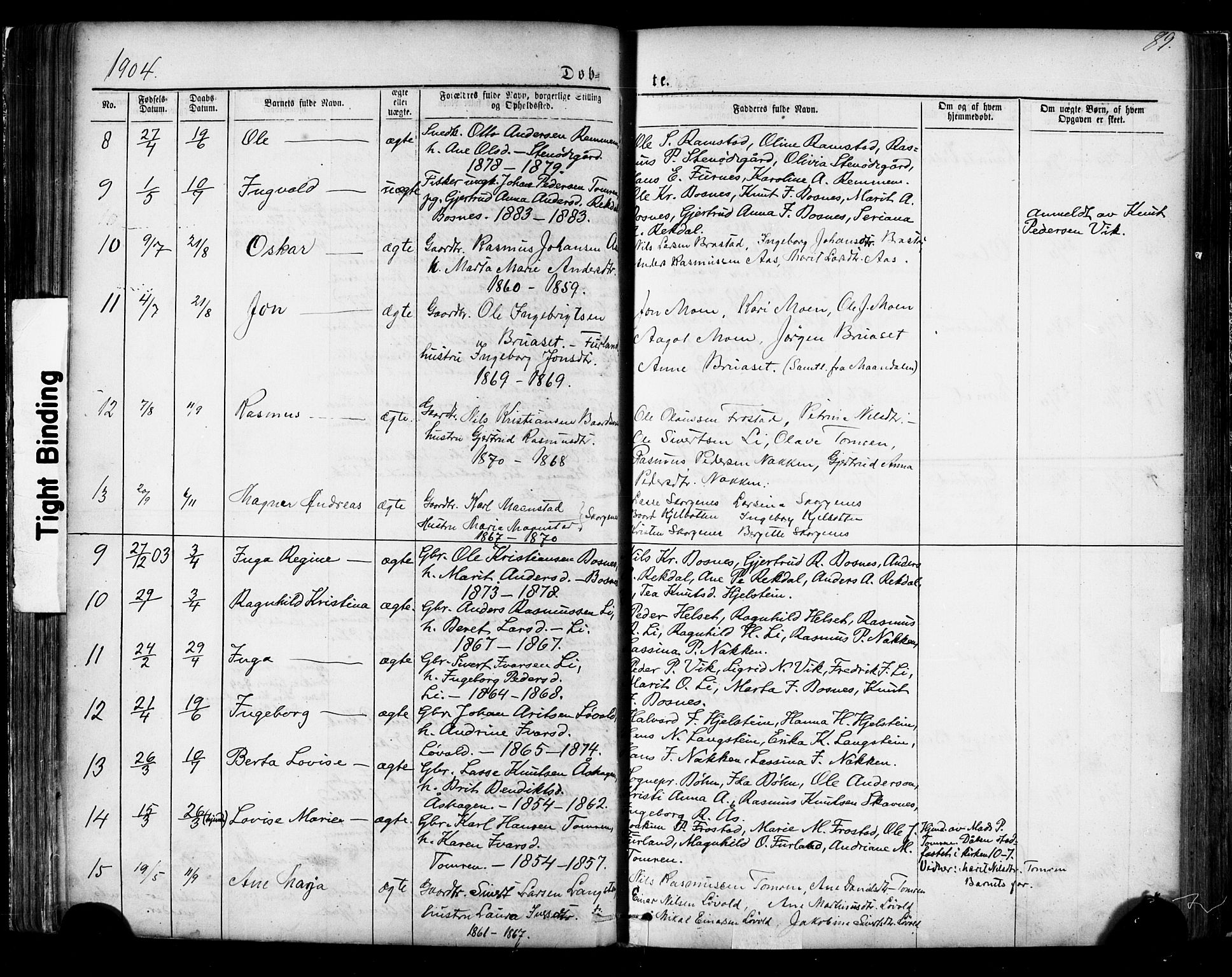 Ministerialprotokoller, klokkerbøker og fødselsregistre - Møre og Romsdal, AV/SAT-A-1454/539/L0536: Klokkerbok nr. 539C02, 1867-1913, s. 89