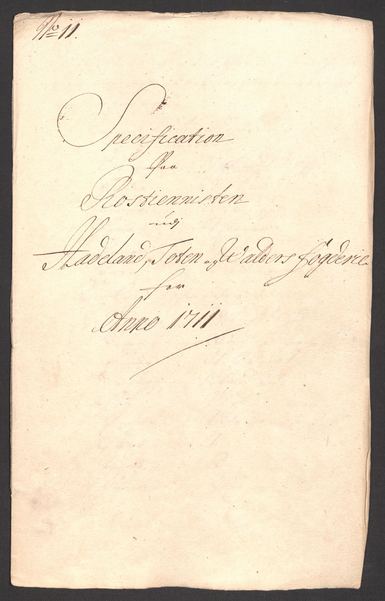 Rentekammeret inntil 1814, Reviderte regnskaper, Fogderegnskap, RA/EA-4092/R18/L1308: Fogderegnskap Hadeland, Toten og Valdres, 1711, s. 464