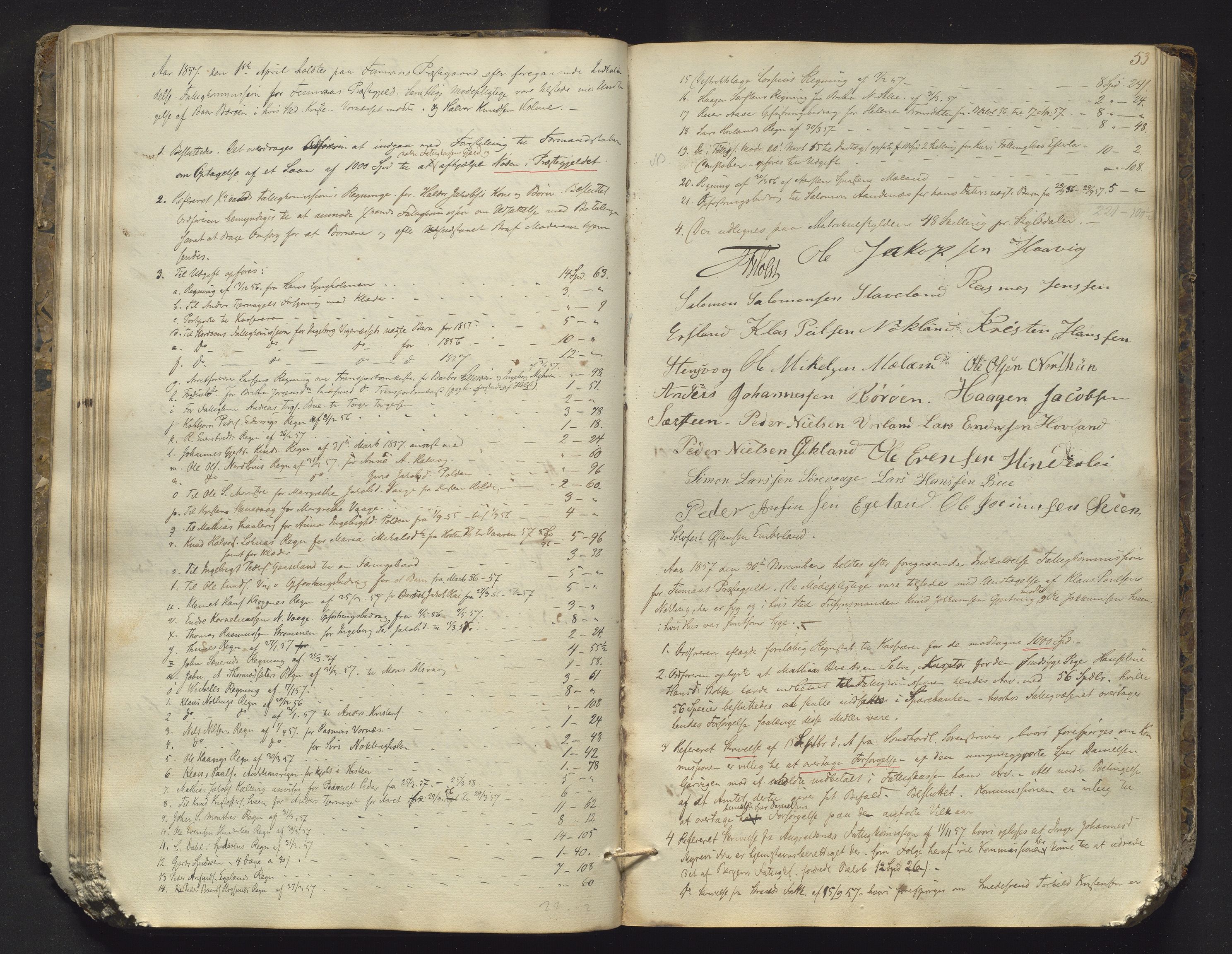 Finnaas kommune. Fattigkommisjonen, IKAH/1218a-311/A/Aa/L0001: Møtebok for Finnås fattigkommisjon, 1846-1882, s. 54