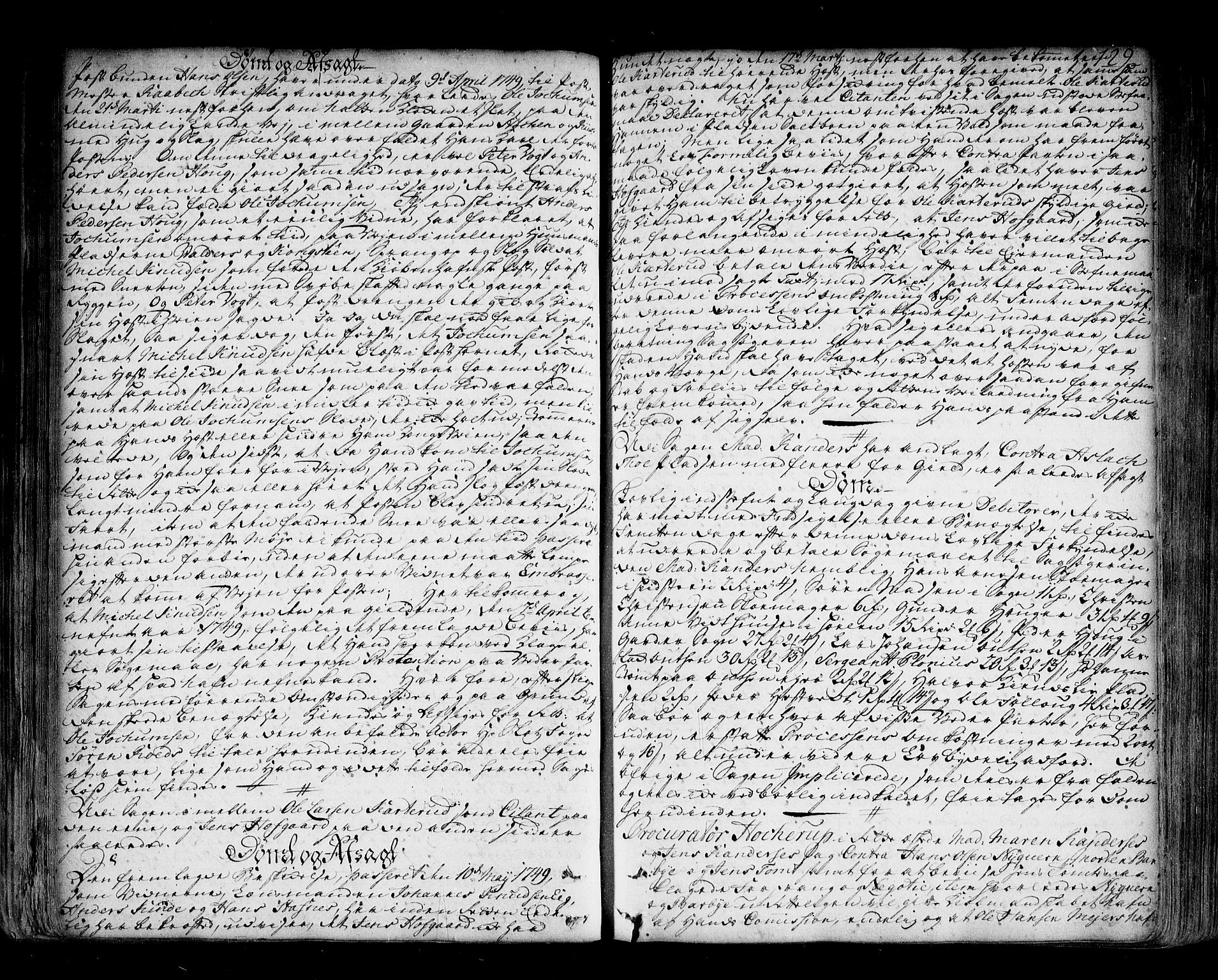 Follo sorenskriveri, AV/SAO-A-10274/F/Fb/Fba/L0039: Tingbok, 1748-1755, s. 128b-129a