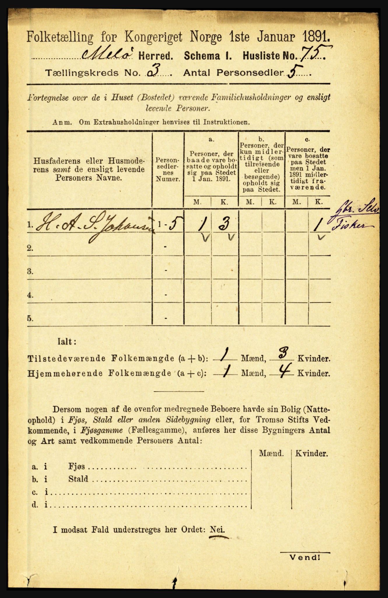 RA, Folketelling 1891 for 1837 Meløy herred, 1891, s. 920