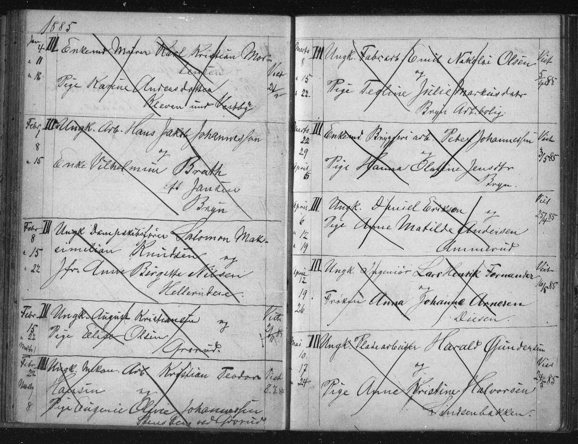 Østre Aker prestekontor Kirkebøker, AV/SAO-A-10840/H/Ha/L0005: Lysningsprotokoll nr. I 5, 1879-1899