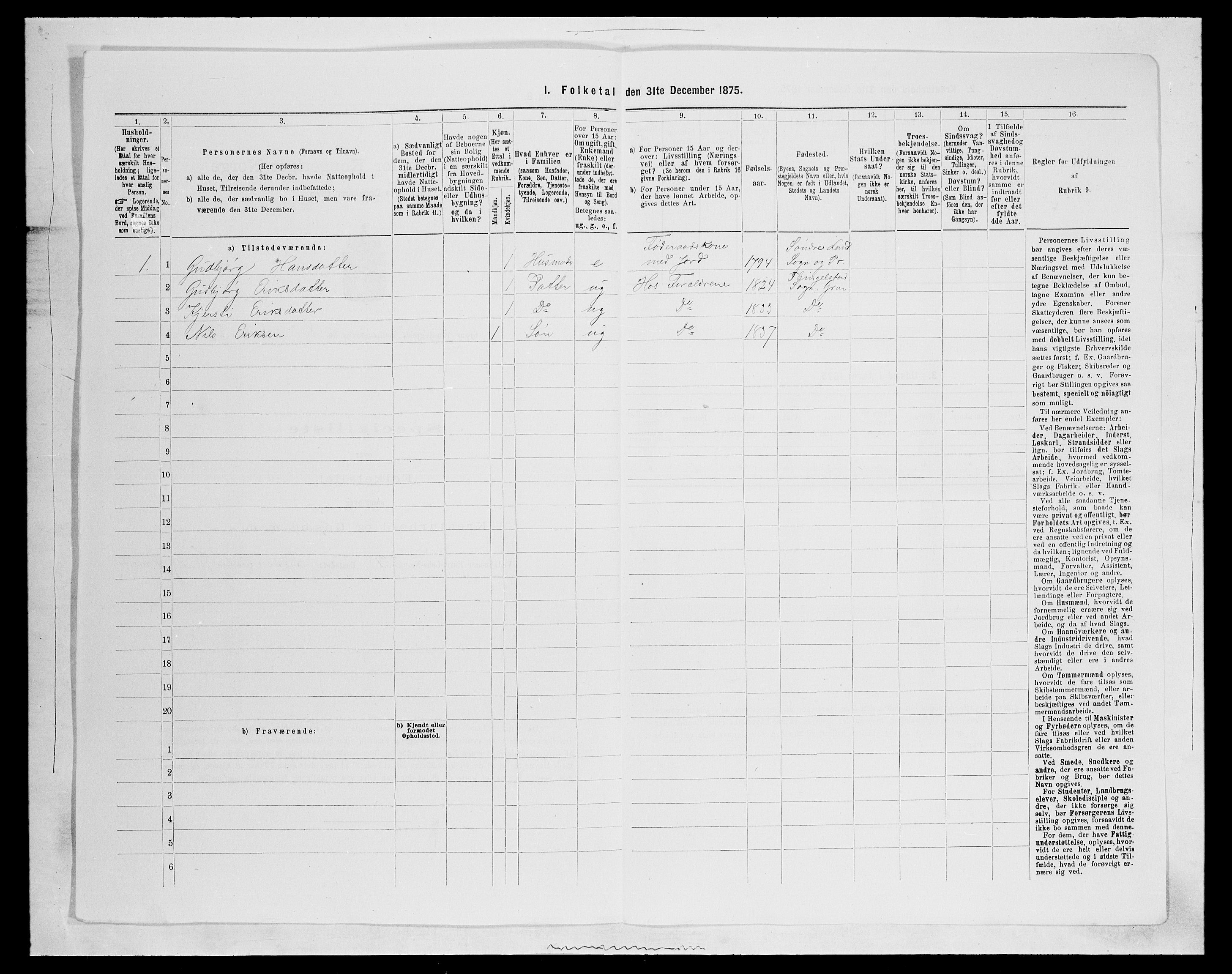 SAH, Folketelling 1875 for 0534P Gran prestegjeld, 1875, s. 1526