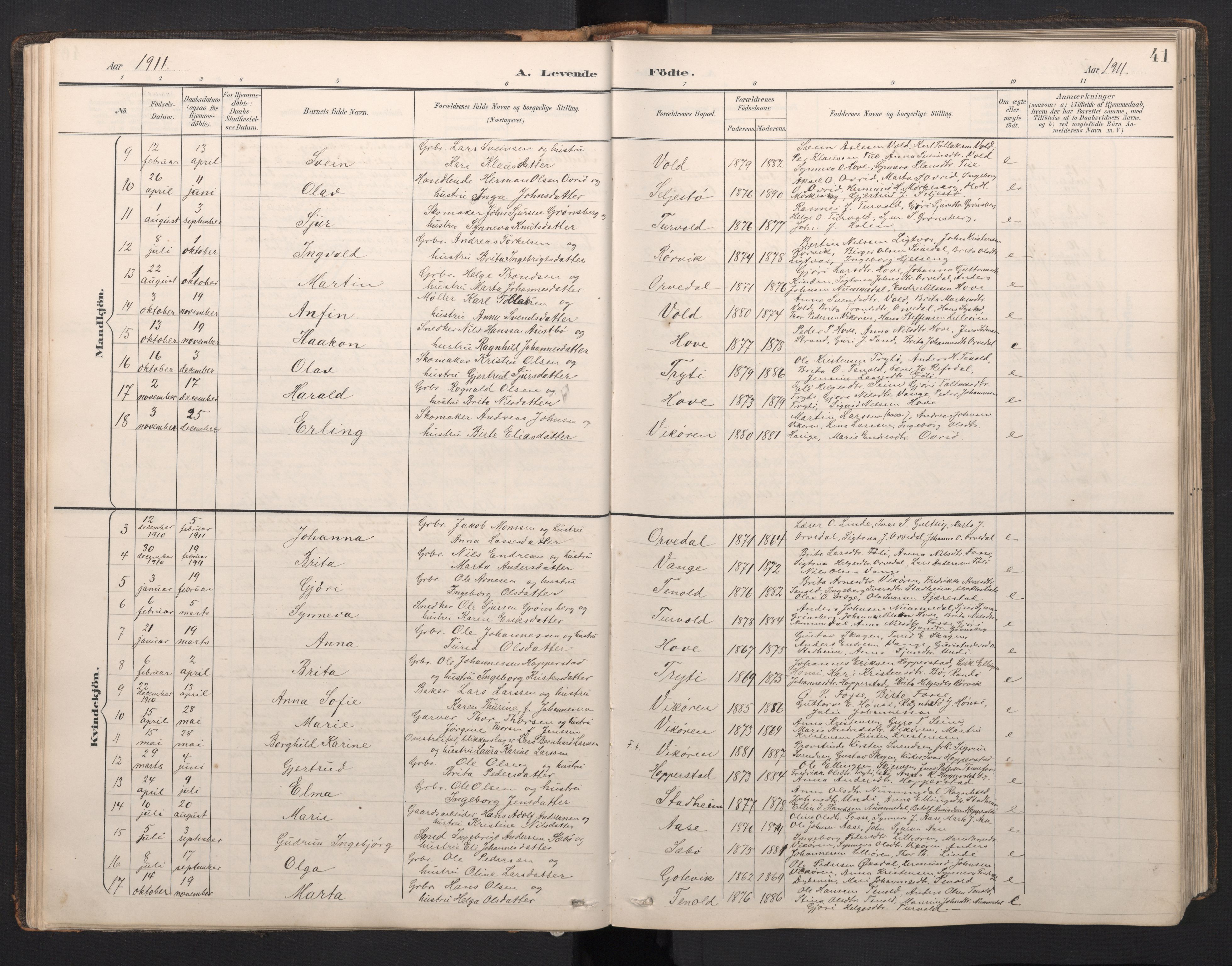 Vik sokneprestembete, AV/SAB-A-81501/H/Hab/Haba/L0004: Klokkerbok nr. A 4, 1895-1914, s. 40b-41a