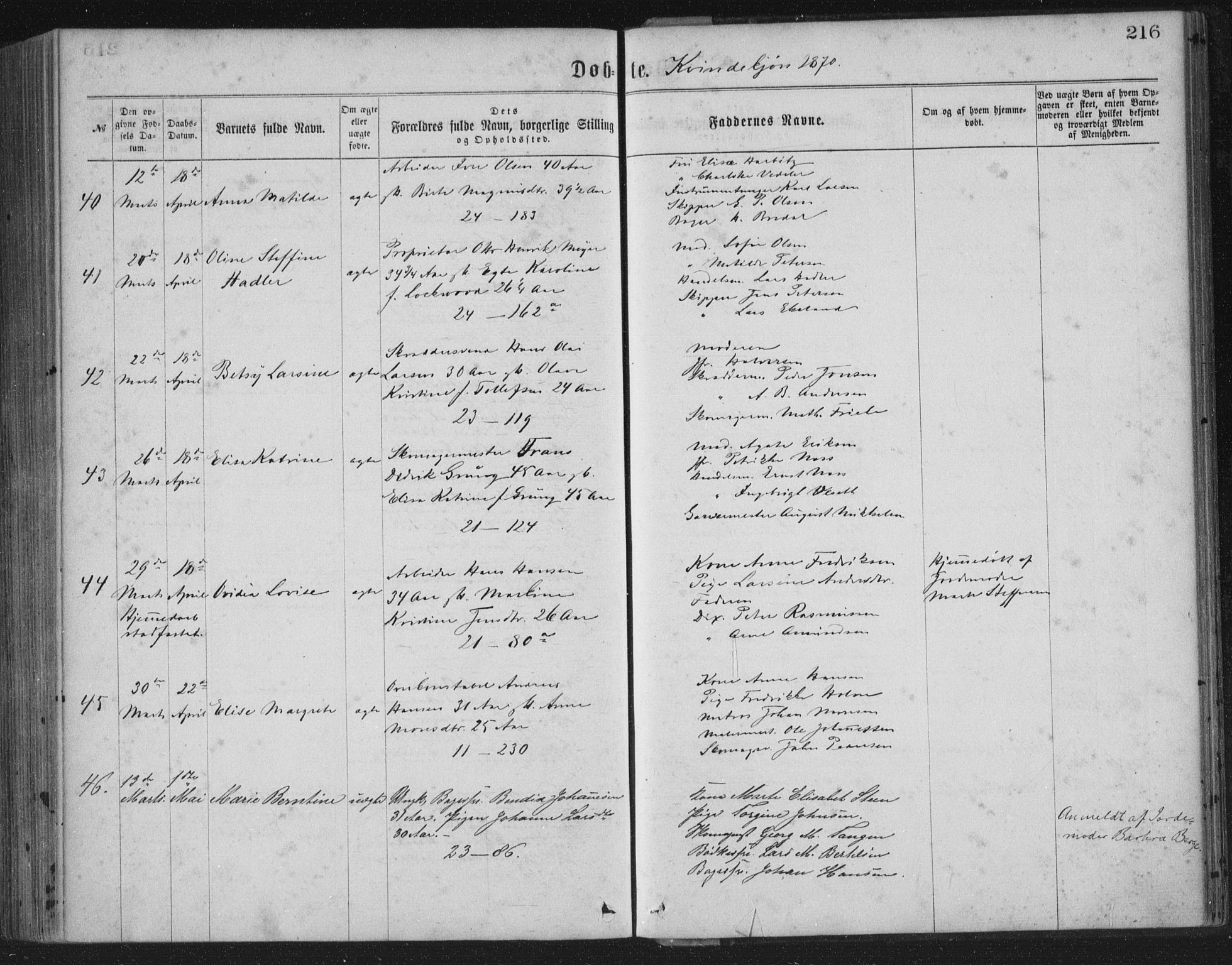 Korskirken sokneprestembete, AV/SAB-A-76101/H/Haa/L0019: Ministerialbok nr. B 5, 1866-1871, s. 216