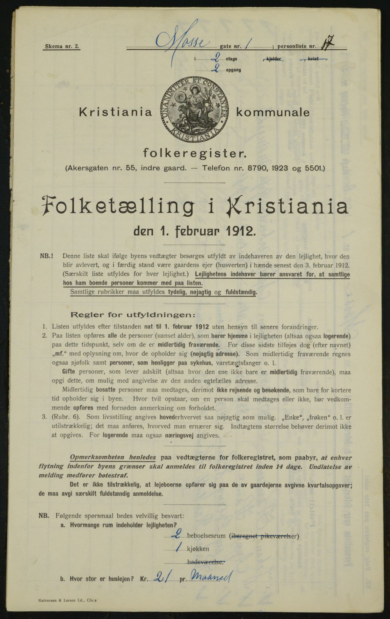 OBA, Kommunal folketelling 1.2.1912 for Kristiania, 1912, s. 66167