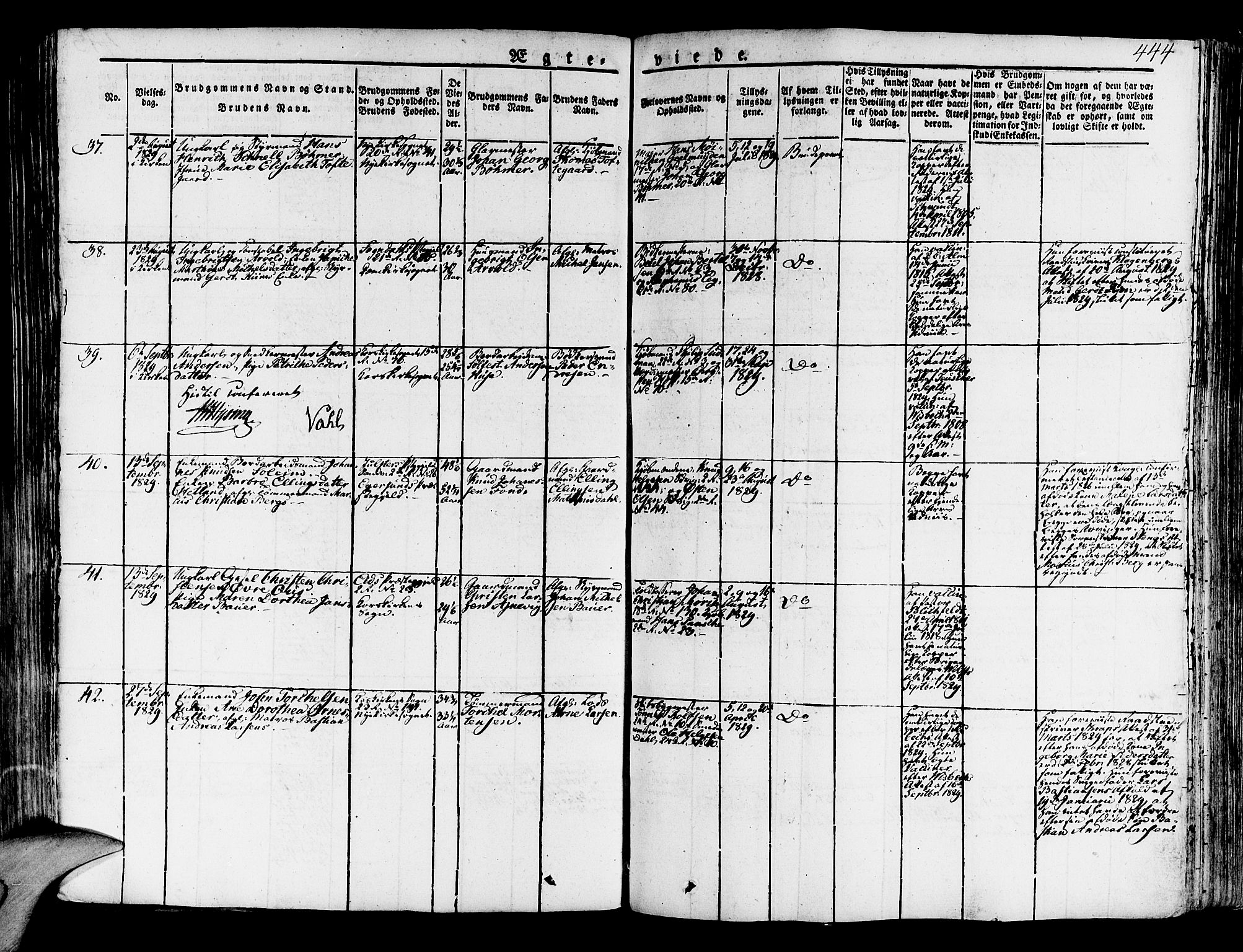 Korskirken sokneprestembete, AV/SAB-A-76101/H/Haa/L0014: Ministerialbok nr. A 14, 1823-1835, s. 444