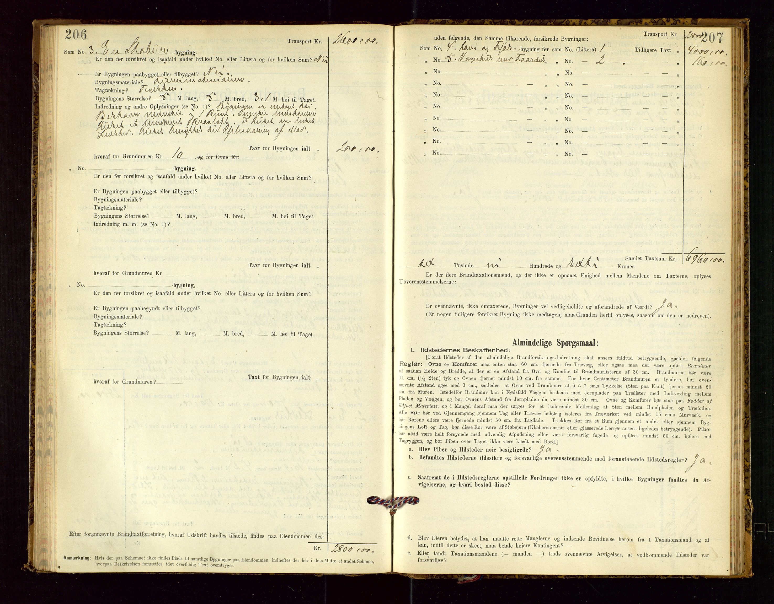 Suldal lensmannskontor, SAST/A-100419/Gob/L0001: "Brandtaxationsprotokol", 1894-1923, s. 206-207