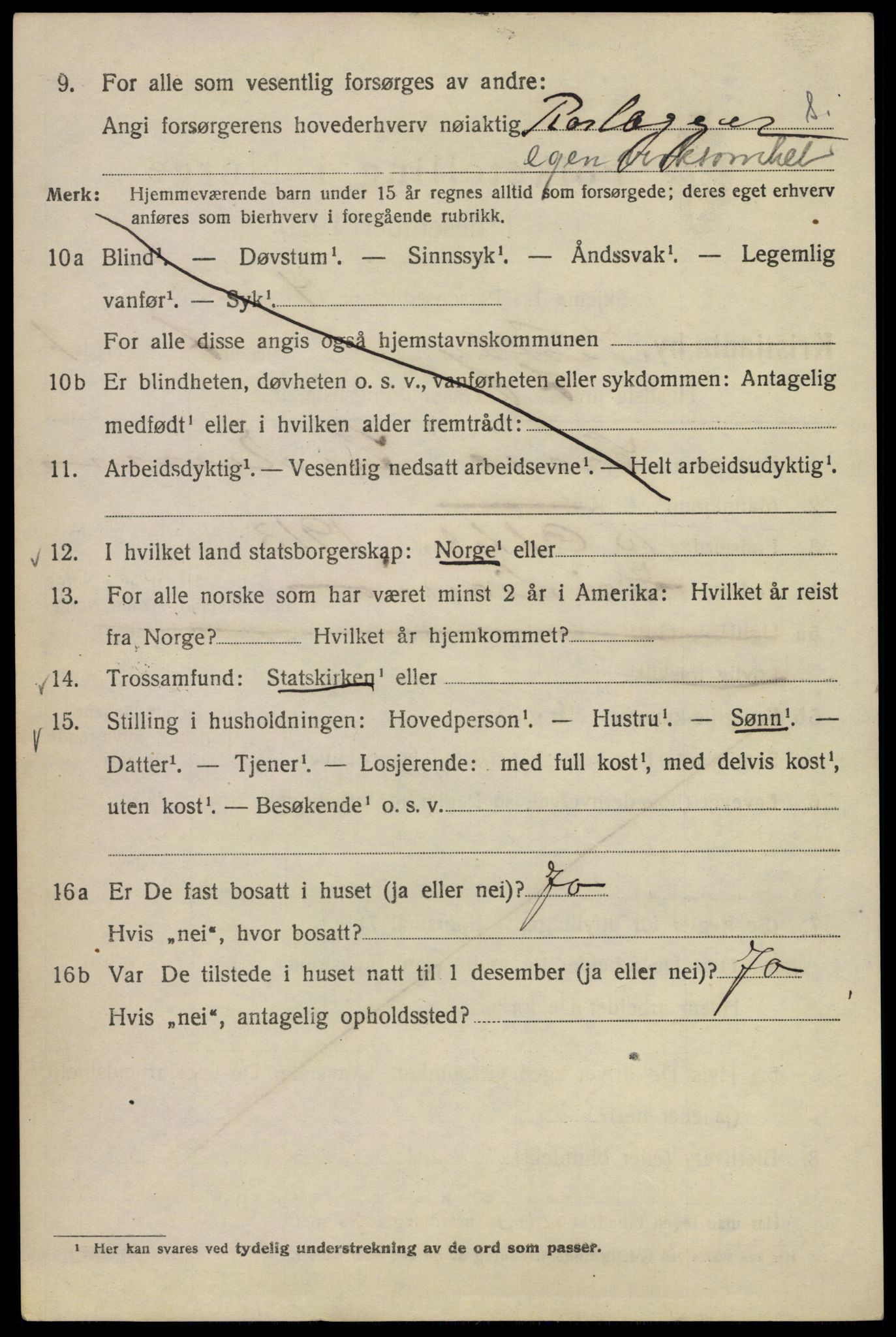 SAO, Folketelling 1920 for 0301 Kristiania kjøpstad, 1920, s. 631020