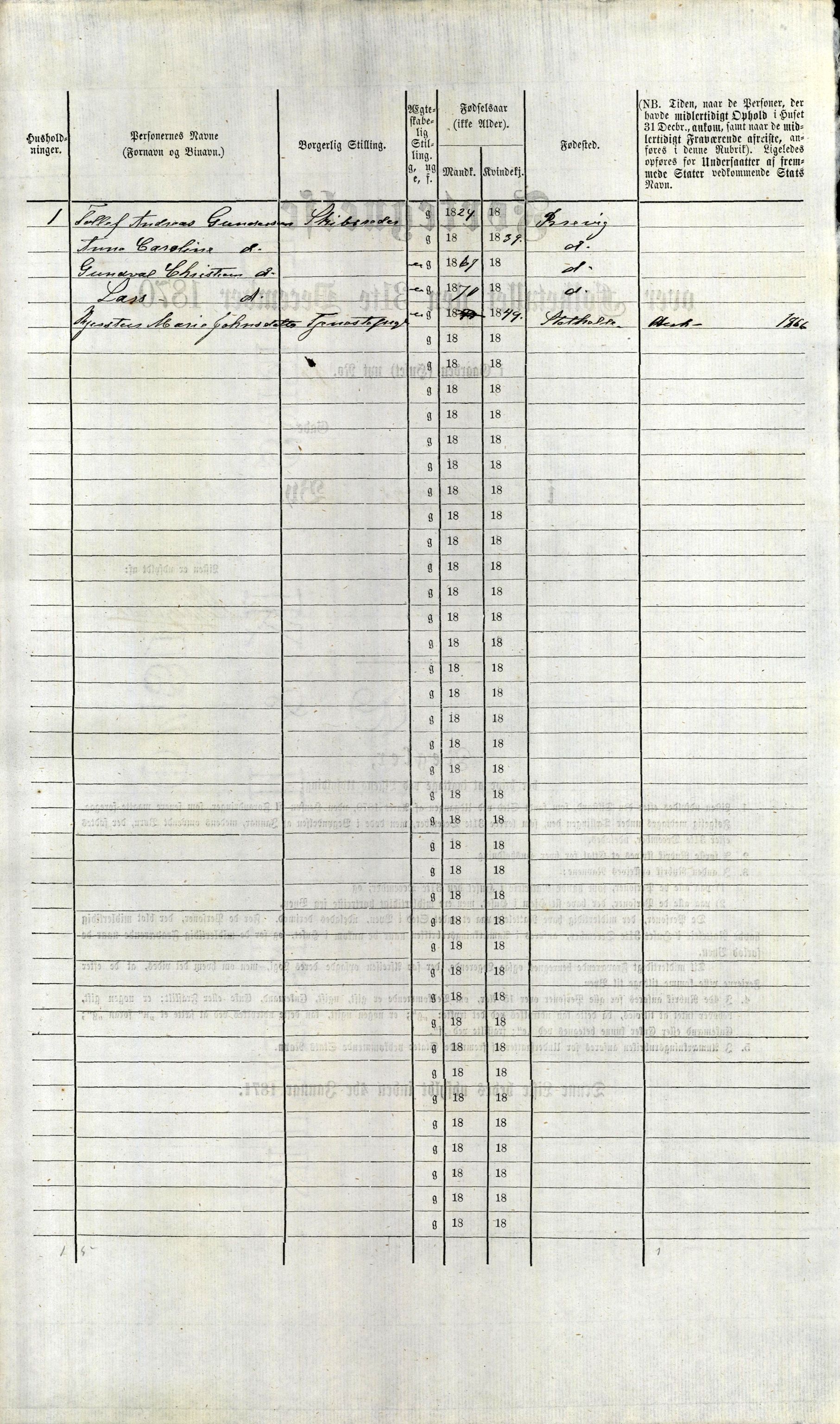 RA, Folketelling 1870 for 0804 Brevik kjøpstad, 1870, s. 99