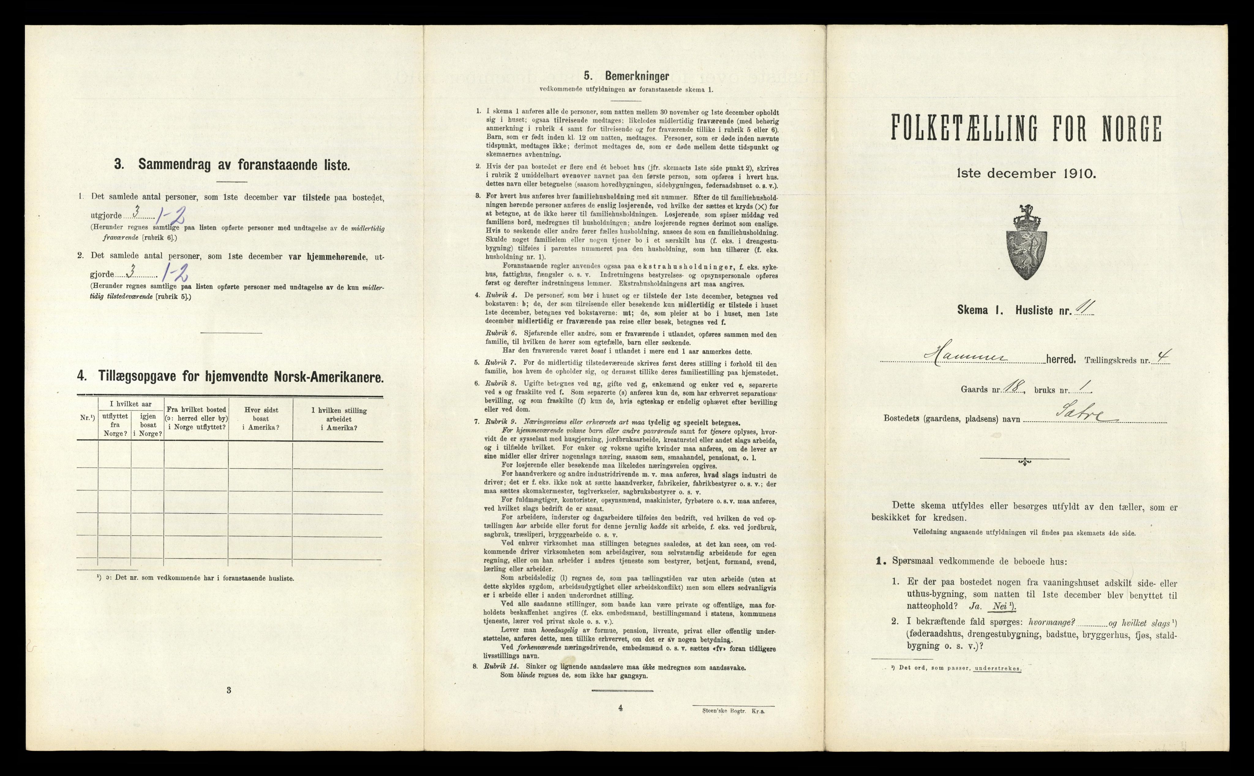 RA, Folketelling 1910 for 1254 Hamre herred, 1910, s. 258