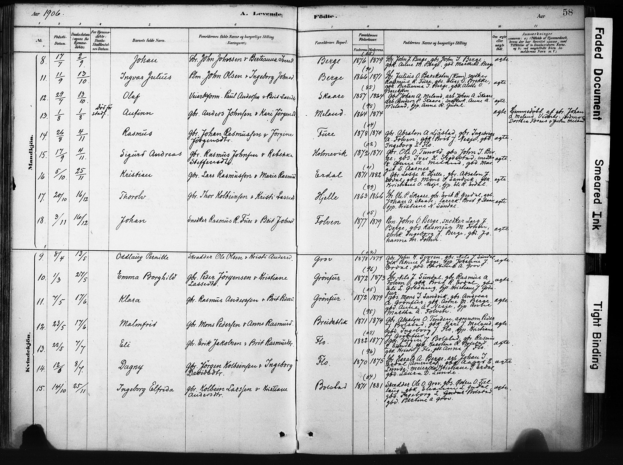 Stryn Sokneprestembete, AV/SAB-A-82501: Ministerialbok nr. D 1, 1878-1907, s. 58