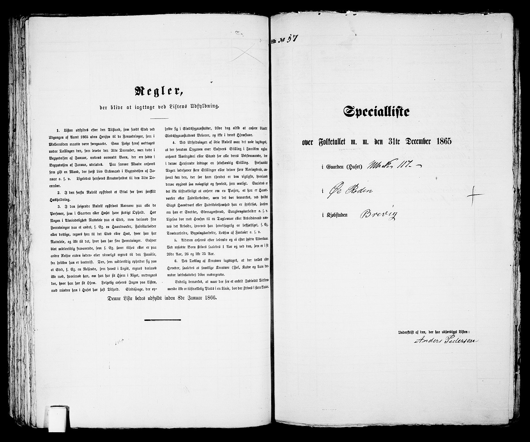 RA, Folketelling 1865 for 0804P Brevik prestegjeld, 1865, s. 122