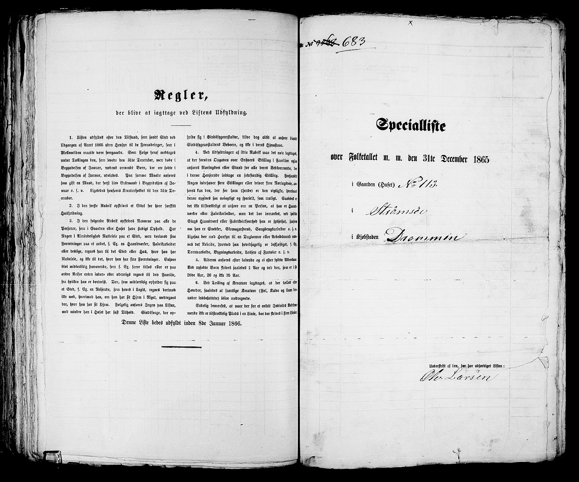 RA, Folketelling 1865 for 0602bP Strømsø prestegjeld i Drammen kjøpstad, 1865, s. 181